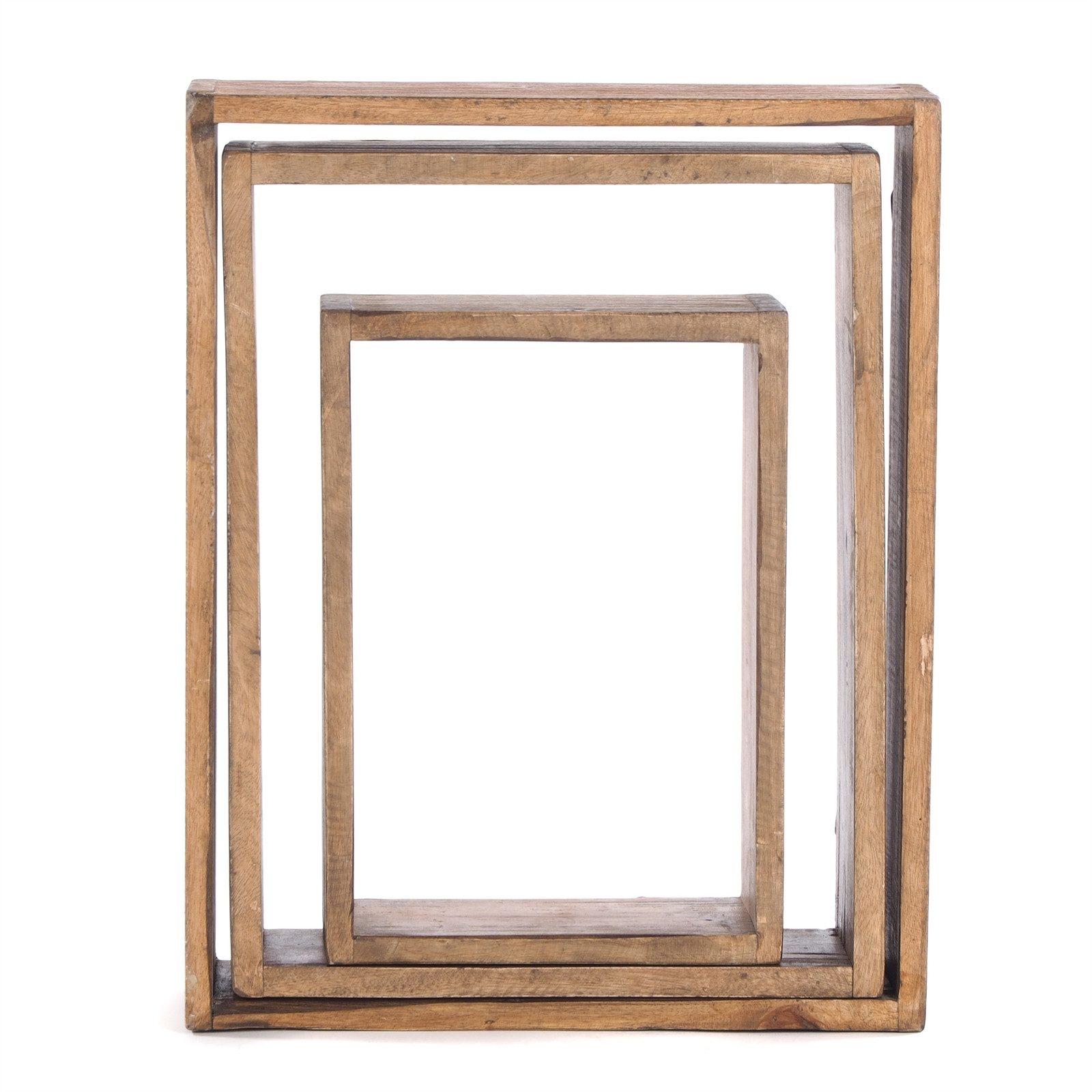 DESIGN DELIGHTS Regal REGALE CUBEN 3ER SET, Altholz massiv 3 Größen, Deko Wandregal