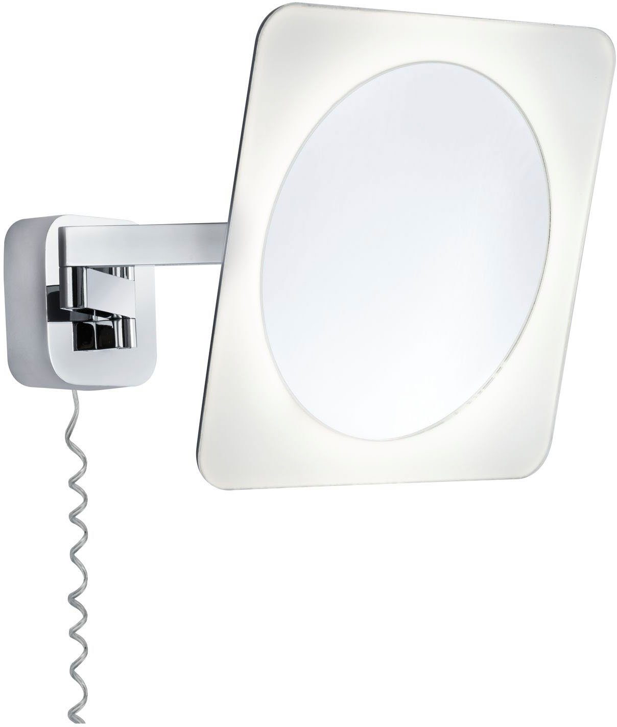 integriert, Paulmann Bela LED LED Spiegel, 5,7W 5,7W IP44 Bela Chrom, Warmweiß, Kosmetikspiegel LED Wandleuchte Kosmetikspiegel IP44 Weiß, Weiß, Metall, Chrom, LED Spiegel, fest Metall