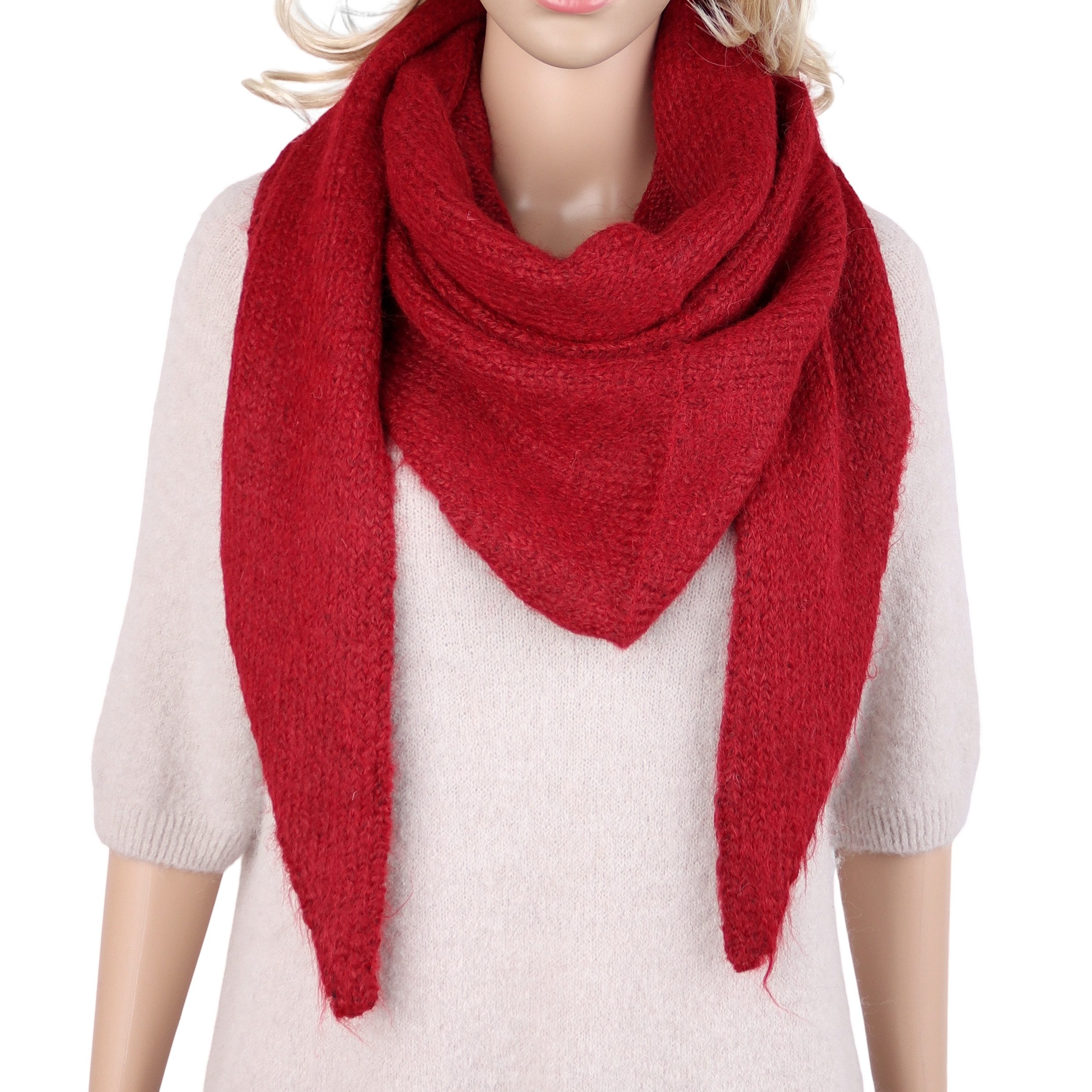 MIRROSI Dreieckstuch Damen superweiches warmes Halstuch 68x180 cm unifarben, (Neue Kollektion Herbst/Winter 2026), 70% Viskose & 30% Wolle, Herbst Winter Schal