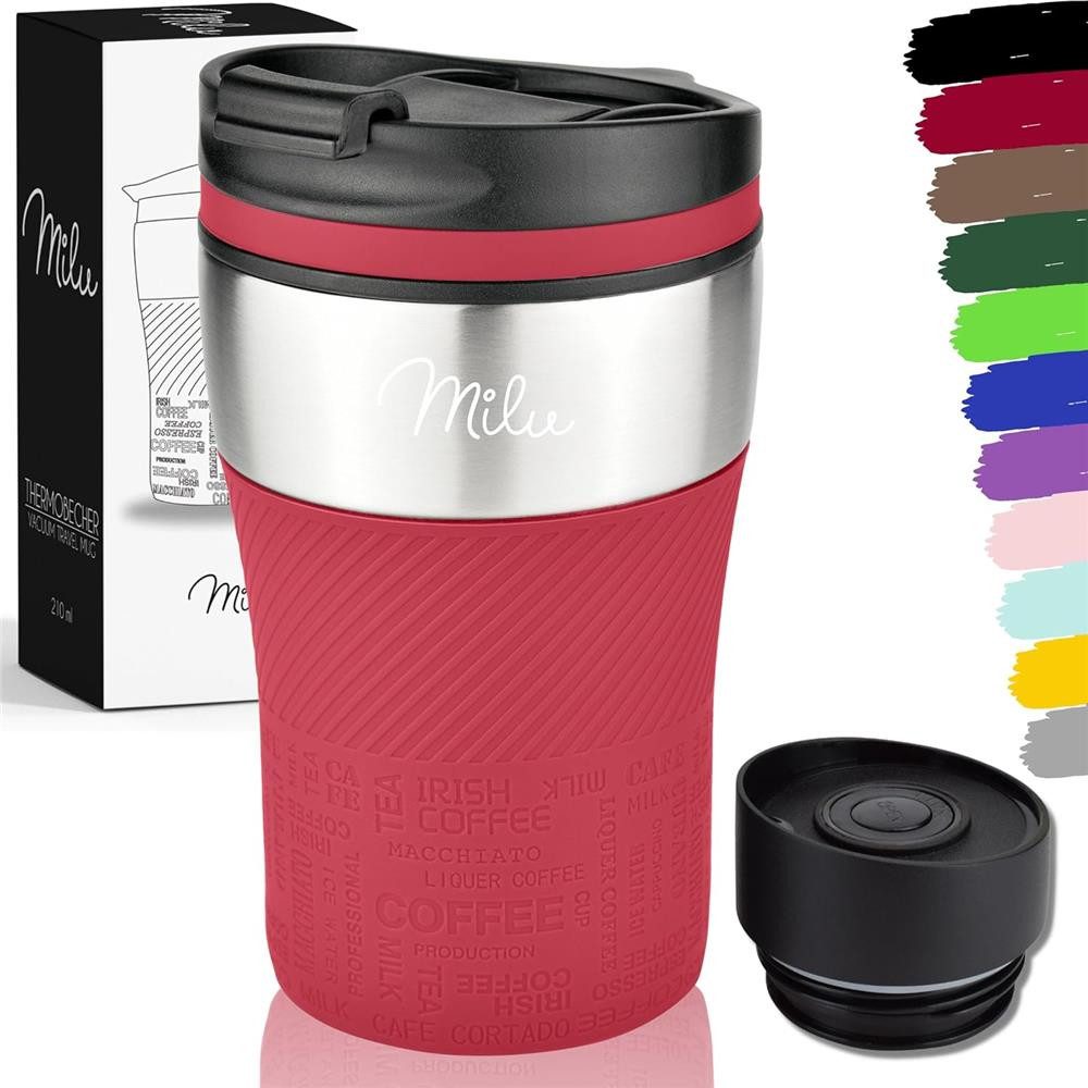Milu Thermobecher Kaffee To Go Edelstahl 210 ml, auslaufsicher, isoliert