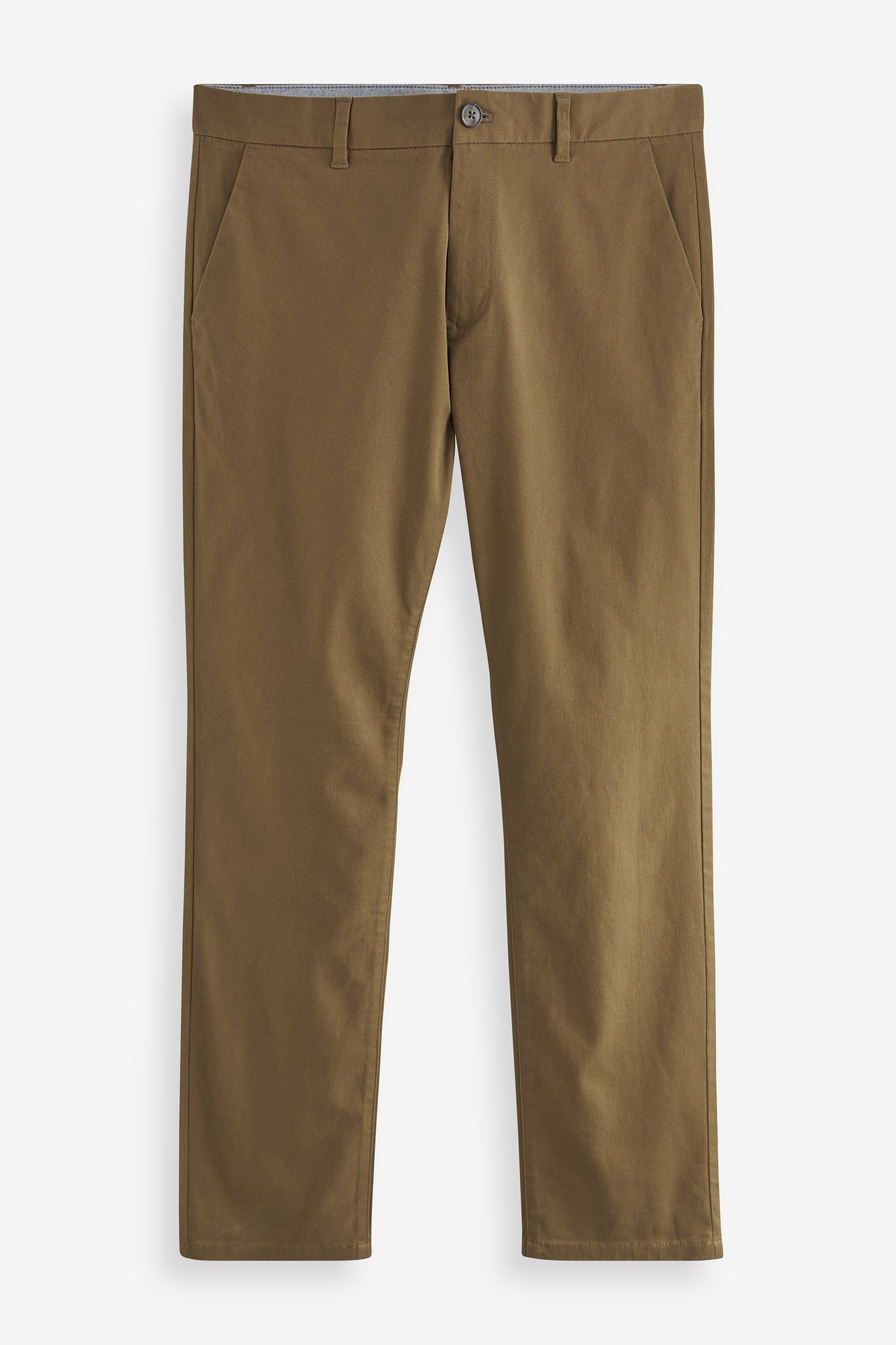 Next Chinohose Slim Fit Chinohose mit Stretch (1-tlg) Dark Tan Brown