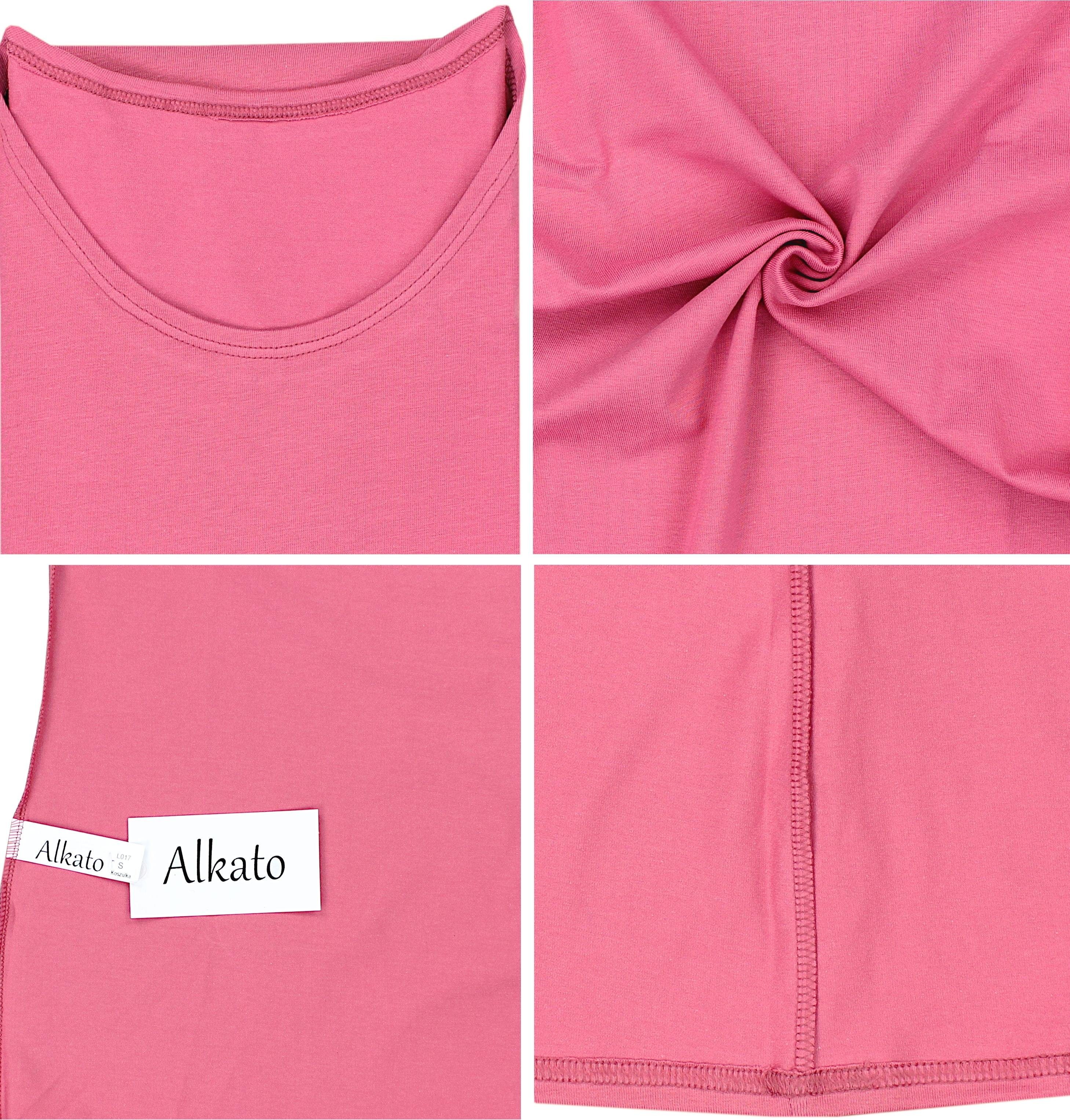 mit Arm Alkato 3/4 Altrosa Rundhals Alkato Damen Shirt Longshirt