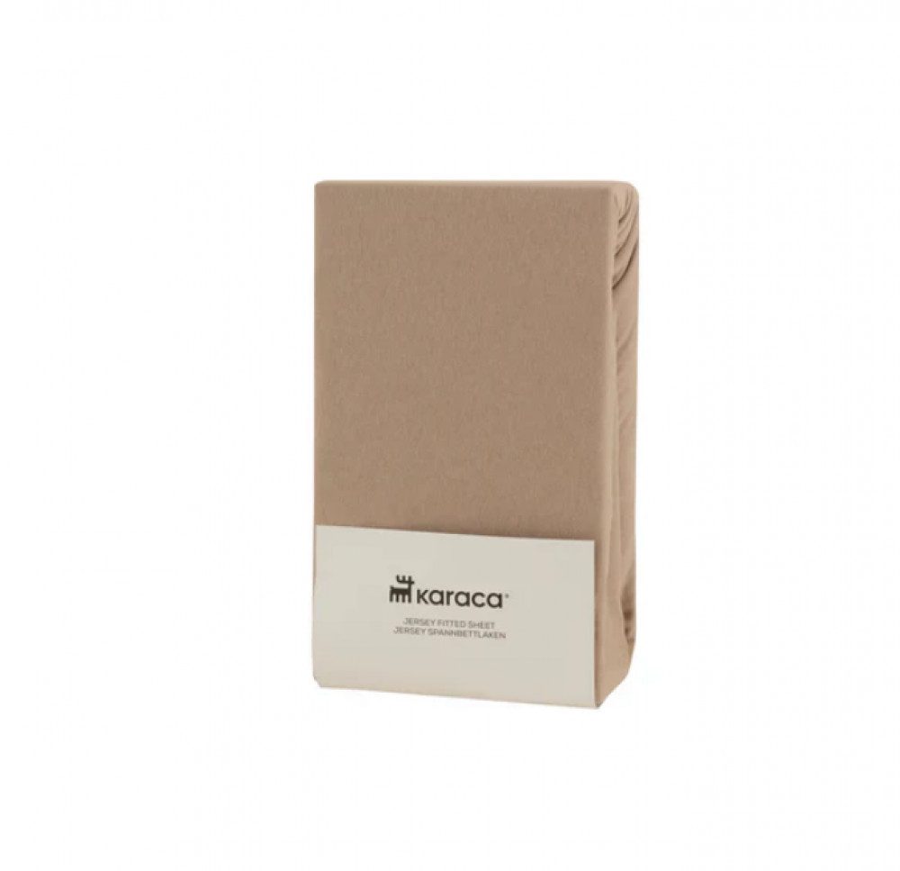Karaca Bett-Set Karaca Home Jersey Spannbettlaken Bettlaken 140x200+30 cm, Beige