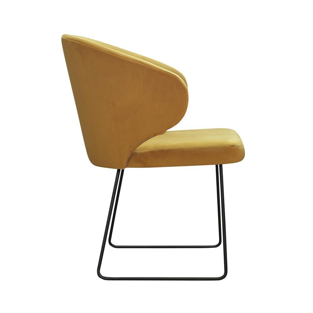 Lehnstuhl Gruppe Armlehne Stühle Moderne JVmoebel Set Design Garnitur Polster Stuhl, Gelbe 8