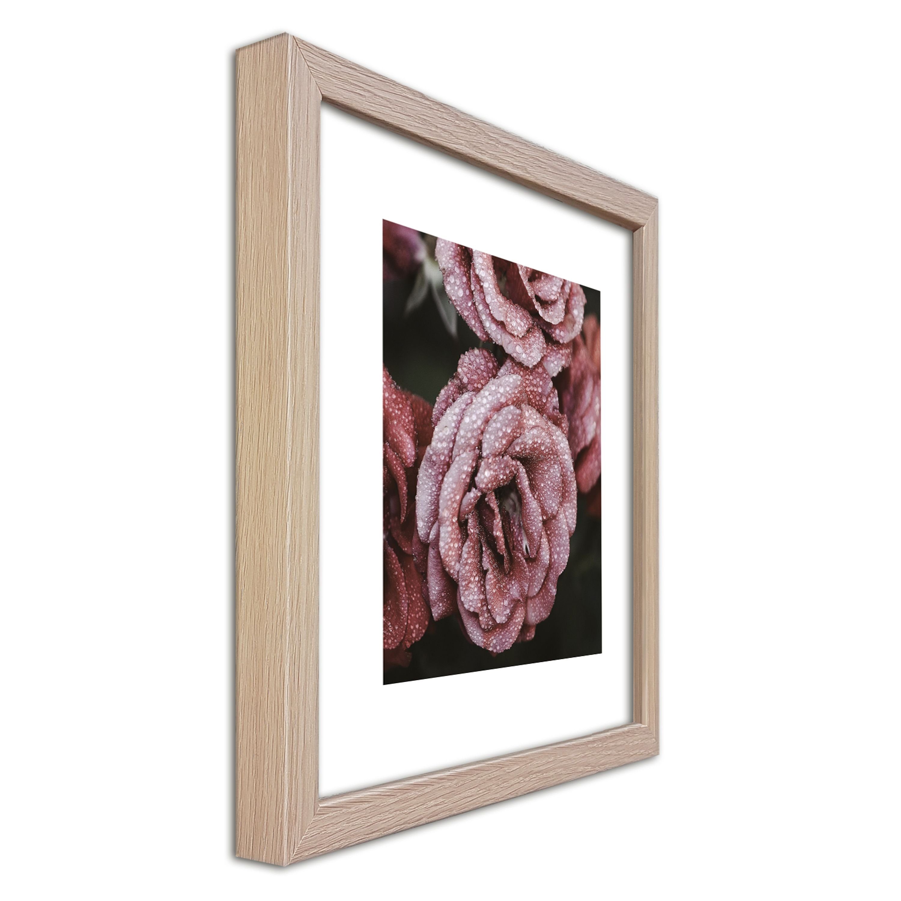 Rahmen Holz-Rahmen Design-Poster Blumen: Lila artissimo inkl. 30x30cm IV Bild / gerahmt Bild / mit Blüten Wandbild,
