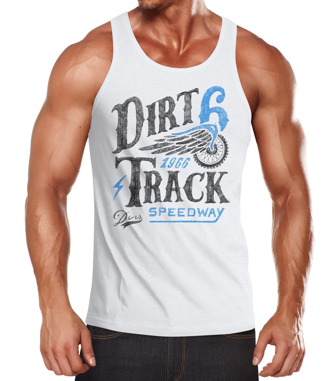 Tanktop Herren Tank-Top Dirt Track Racing Muskelshirt Muscle Shirt