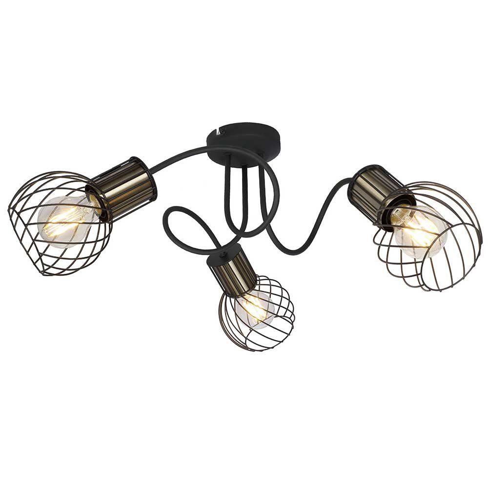 Lampe Leuchte Deckenspot, Design Strahler Spot inklusive, Rondell Leuchtmittel nicht etc-shop Decken Retro LED Käfig