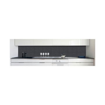 DRUCK-EXPERT Küchenrückwand Küchenrückwand Raufaser Anthrazit Hart-PVC 0,4 mm selbstklebend