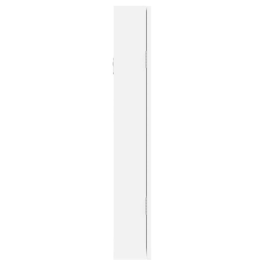 vidaXL mit (1-St) Spiegel | Weiß Weiß Spiegel-Schmuckschrank LED-Beleuchtung Wandmontage Weiß