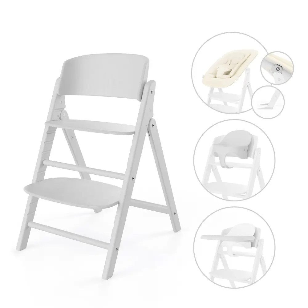 Columbus Hochstuhl Hochstuhl CLICK&FOLD 4in1 All White, white