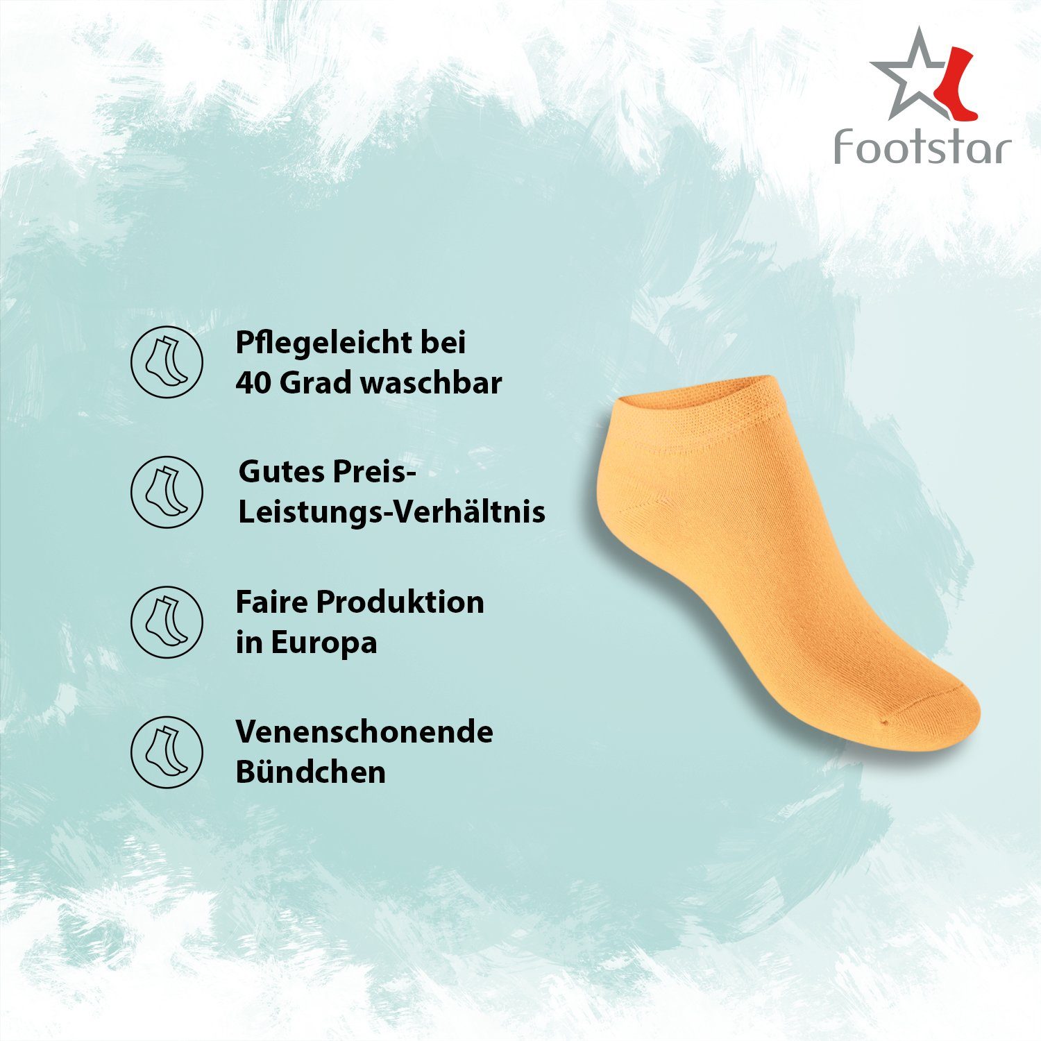 Footstar Füßlinge EVERYDAY! 10 Paar / 20 Paar Damen & Herren Sneaker Socken