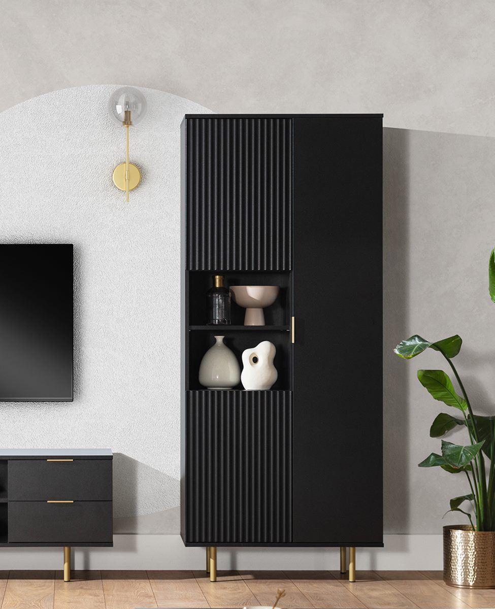 Compleo Regal Fronten gefräst, 3 Drehtüren, günstig online kaufen