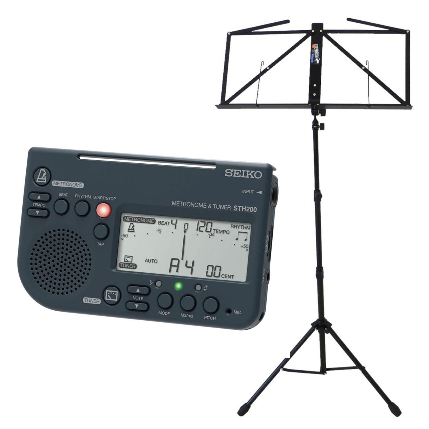 Seiko Metronom Seiko Metronom STH-200 mit Notenständer, (Vorteils-Set, 3,5 mm Klinke, 6,35 mm Klinke)