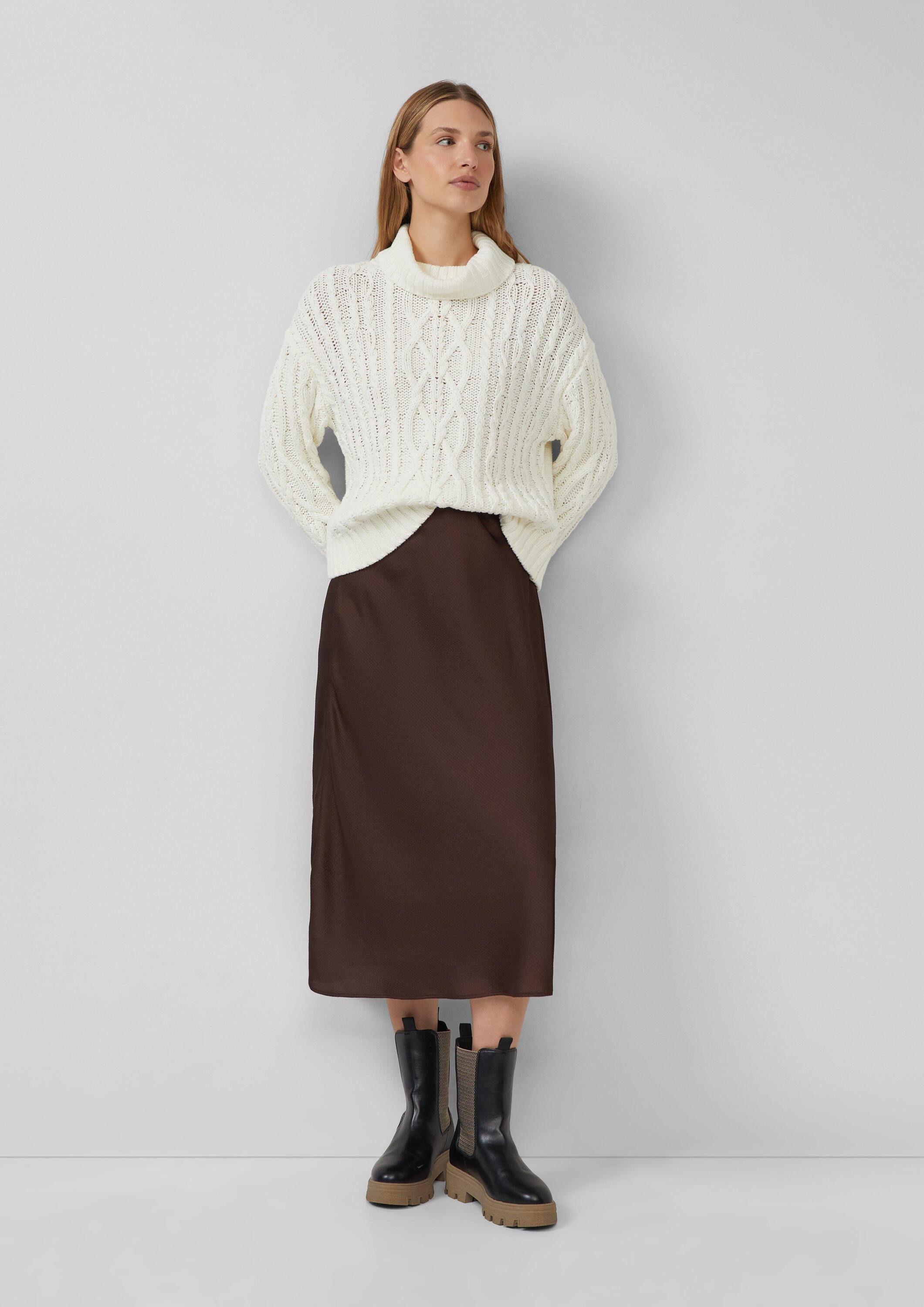 s.Oliver Midirock Rock Strukturierter Midi-Rock aus fließender Ware