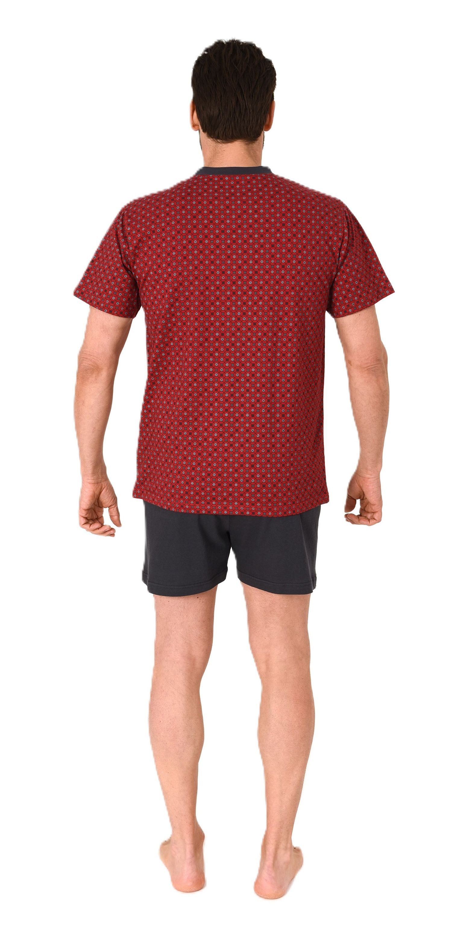 Normann Pyjama Herren kurzarm Schlafanzug Shorty Pyjama mit V-Hals – Bild 4 von 5