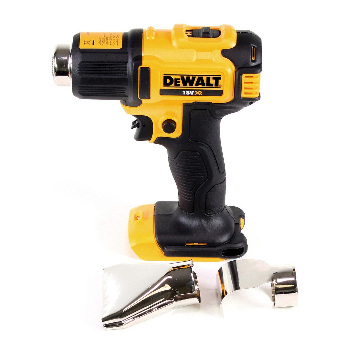 DeWalt Akku-Heißluftgebläse DCE 530 N Akku Heißluftpistole 18V 530°C + 1x Akku 5,0Ah + Flächen
