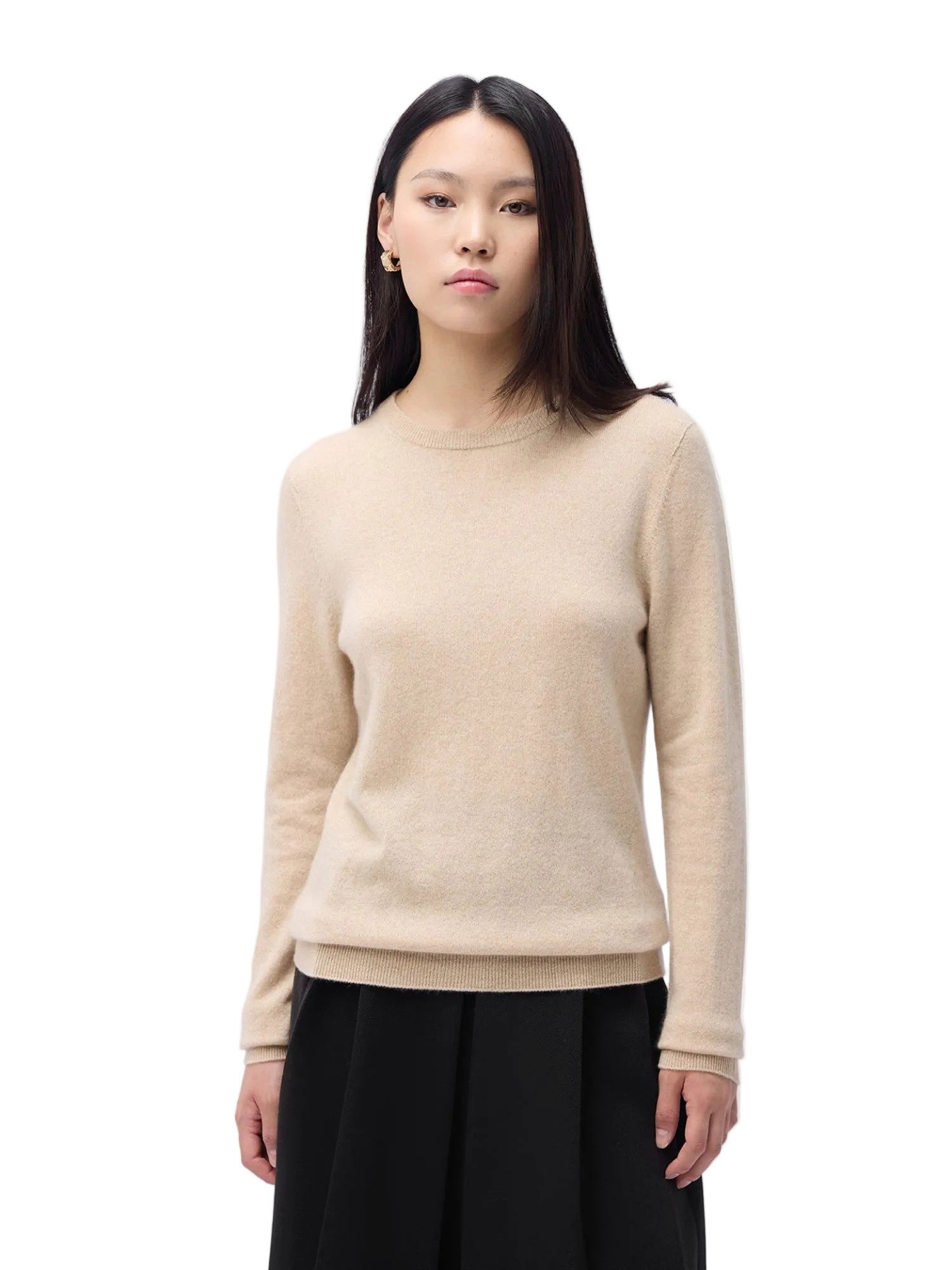 Rundhalspullover Basic Kaschmir-Rundhals-Pullover
