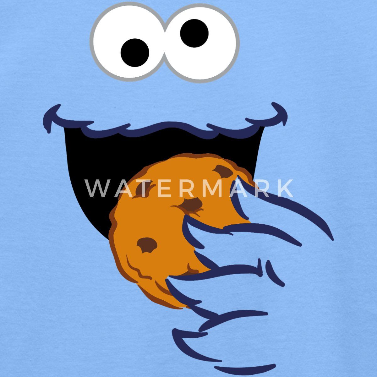 Spreadshirt T-Shirt Sesamstraße Kostüm Krümelmonster Teenager T-Shirt (1-tlg)