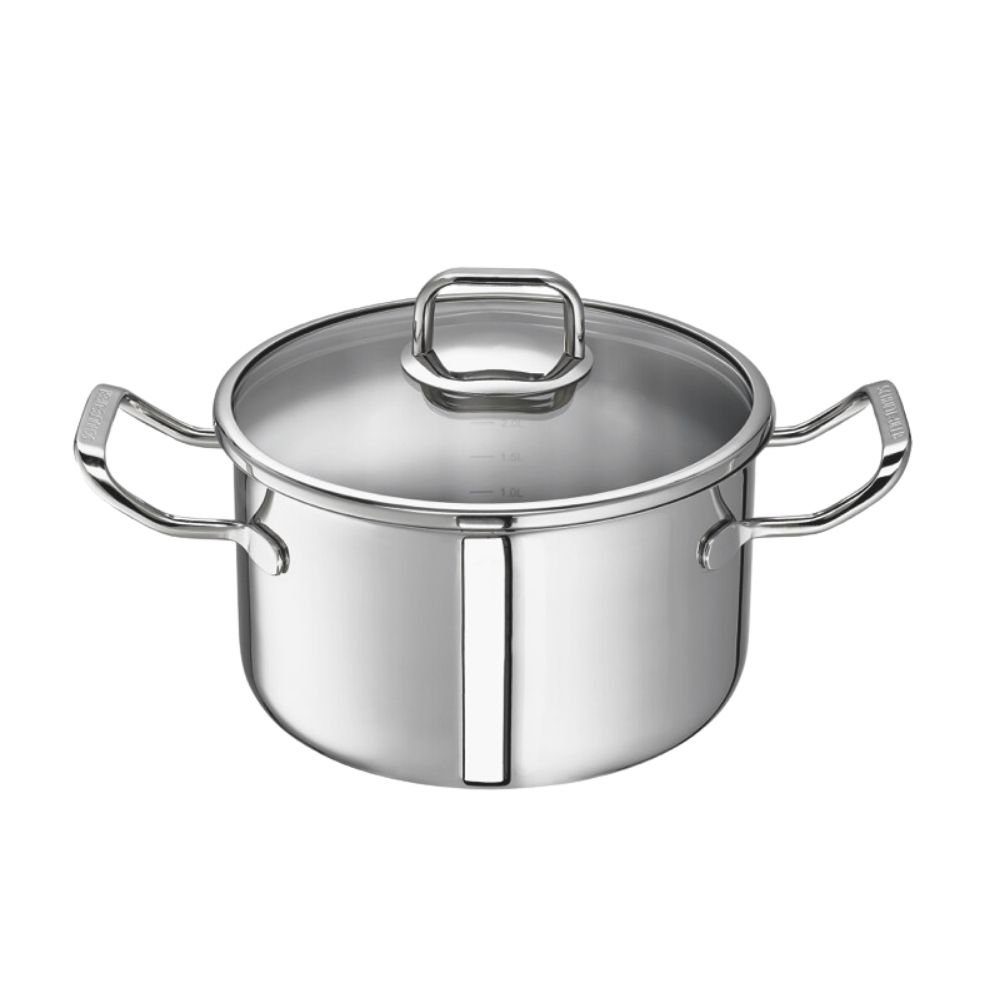 SCHULTEUFER Fleischtopf TurboLine i, Edelstahl (Set, 2tlg., 1x Topf, 1 x Deckel), Ø 20 cm