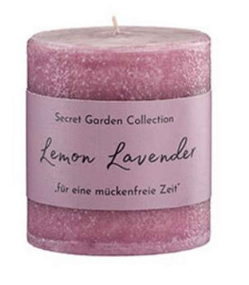 Annimuck Duftkerze Secret Garden Lemon Lavender Mückenfrei Duftkerze Handmade 7x7,5 cm (1-tlg)
