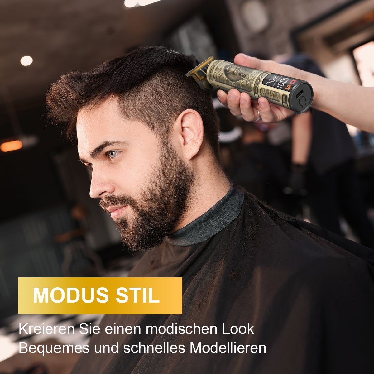 Barttrimmer, Anzeige für Konturenschneider Haar- 7Magic und MD-1207 Kamm Haartrimmer und 3 Männer LED Bartschneider, Haarschneidemaschine mit