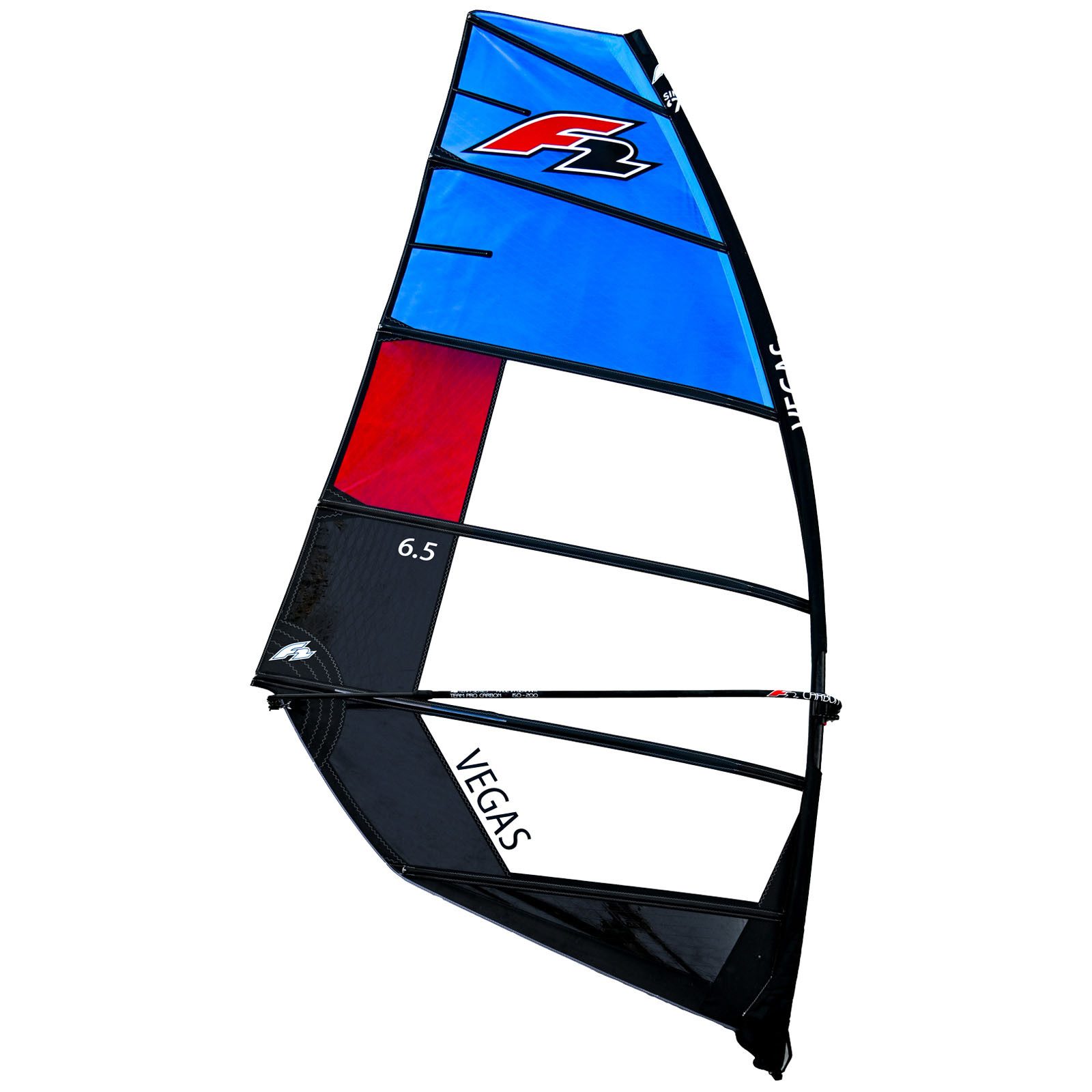 F2 Surfsegel F2 Sale Windsurf Segel Vegas Team 7,5qm Blau/Schwarz Modell 2022 NEU