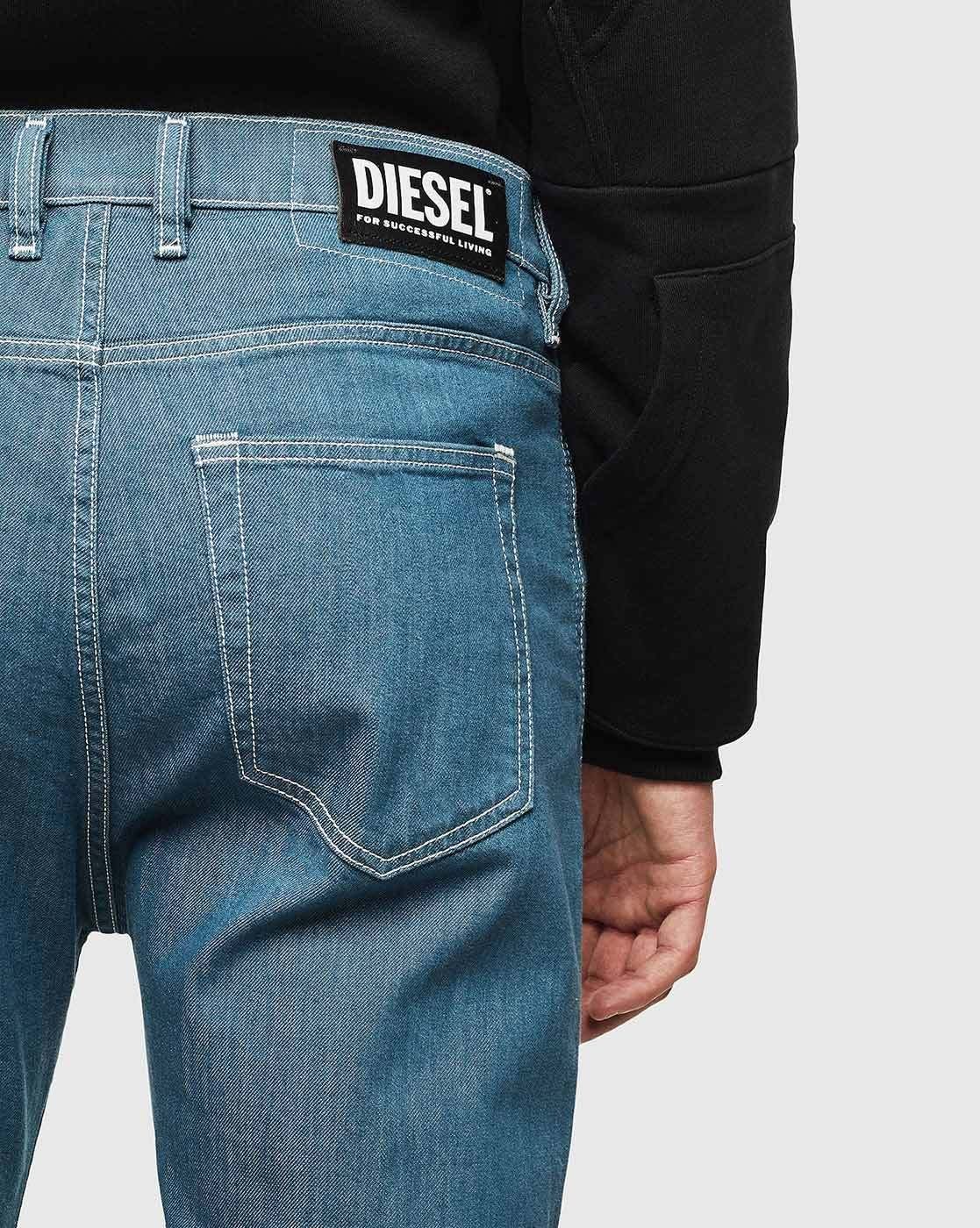 Diesel Tapered-fit-Jeans Knöchellang - W32 L32 D-Vider 069MQ Blau