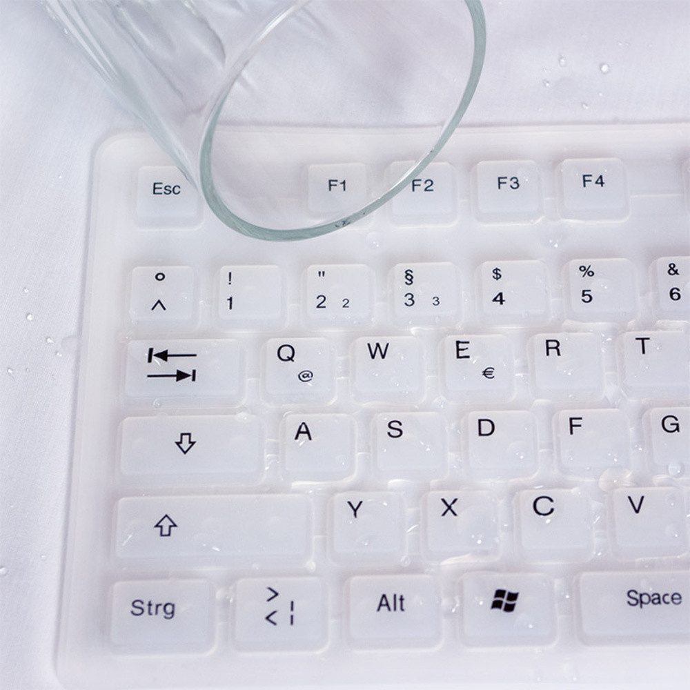 LogiLink LogiLink ID0018A USB Tastatur Deutsch, QWERTZ Weiß Faltbar, Spritzwass Tastatur