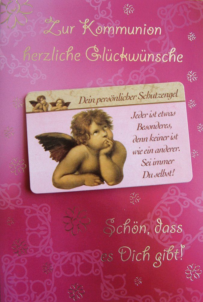 BSB Grußkarten Kommunion - Glückwunschkarte im Format 11,5 x 17 cm mit Briefumschlag