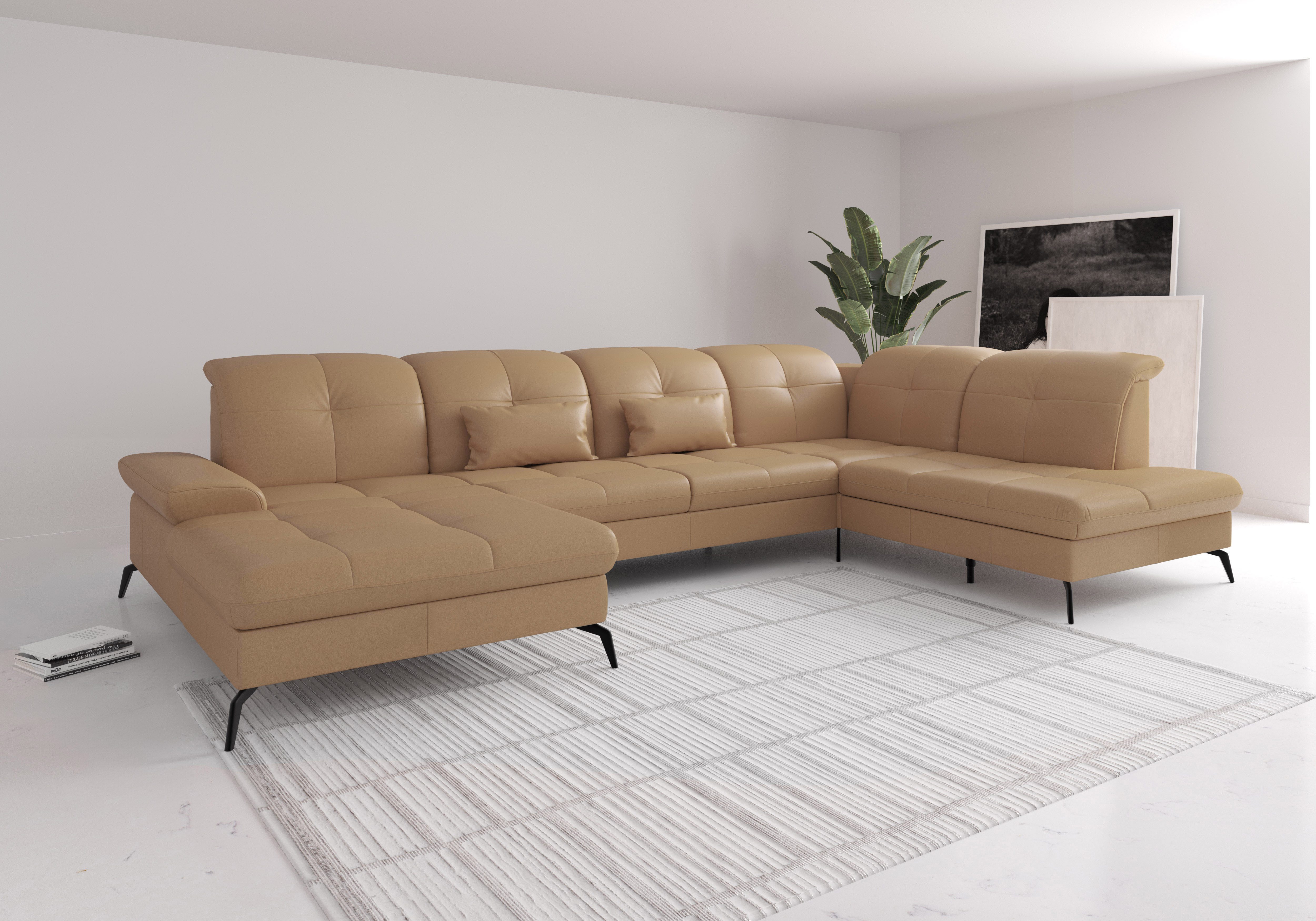 sit&more Wohnlandschaft Amica, U-Form, inkl. Sitztiefenverstellung und Armteilverstellung, wahlweise mit Kopfteilverstellung, Bettfunktion und Bettkasten