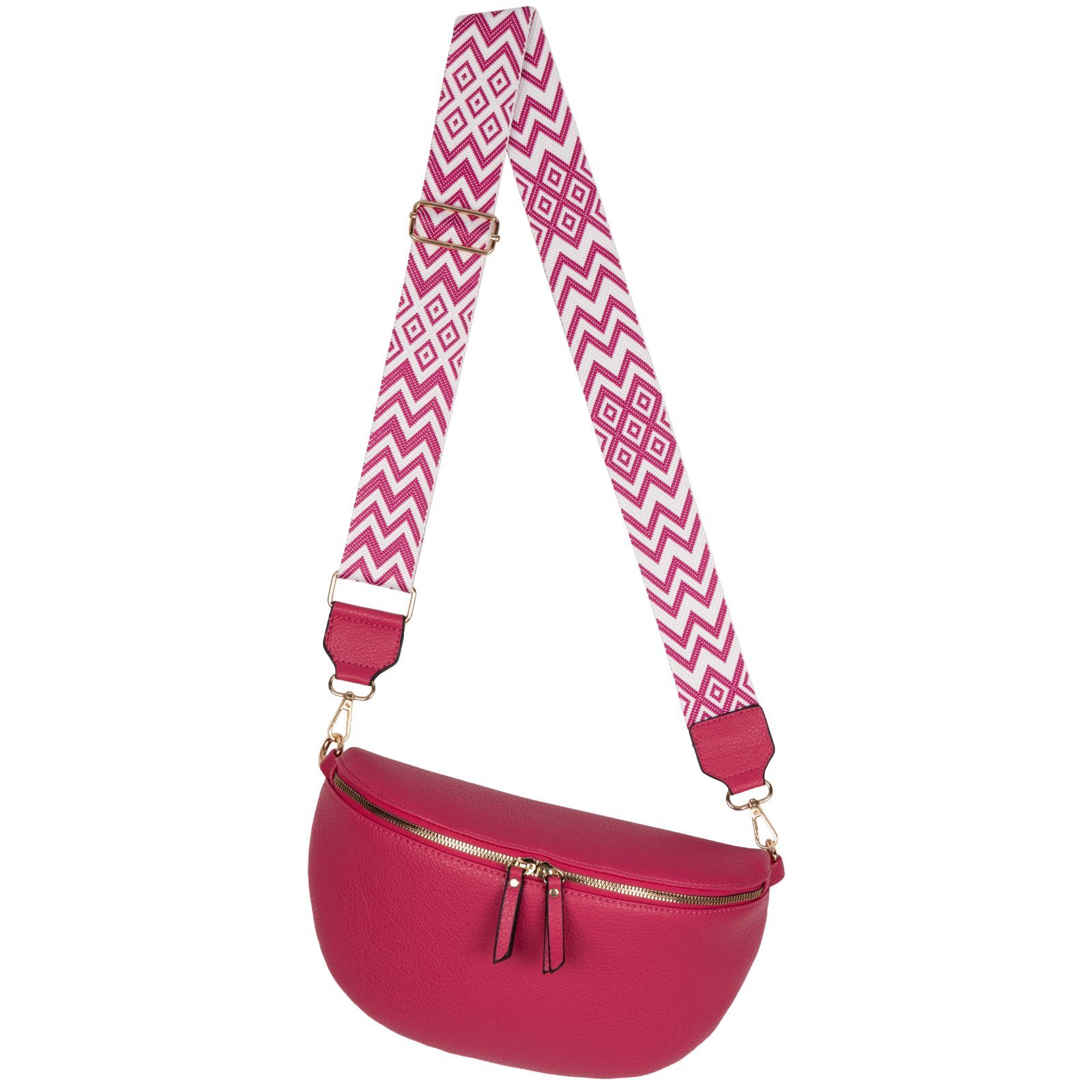 EAAKIE Gürteltasche Bauchtasche Umhängetasche Crossbody-Bag Kunstleder Italy-Design, als Schultertasche, CrossOver, Umhängetasche tragbar