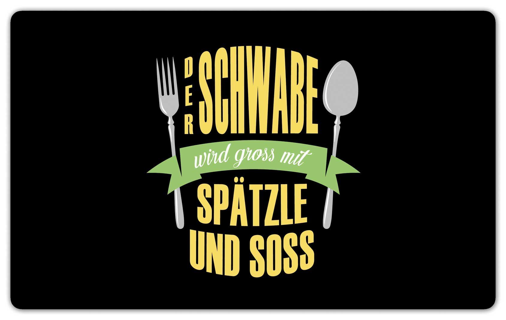 die Stadtmeister Frühstücksbrett Der Schwabe wird groß mit Spätzle und Soß, Melamin