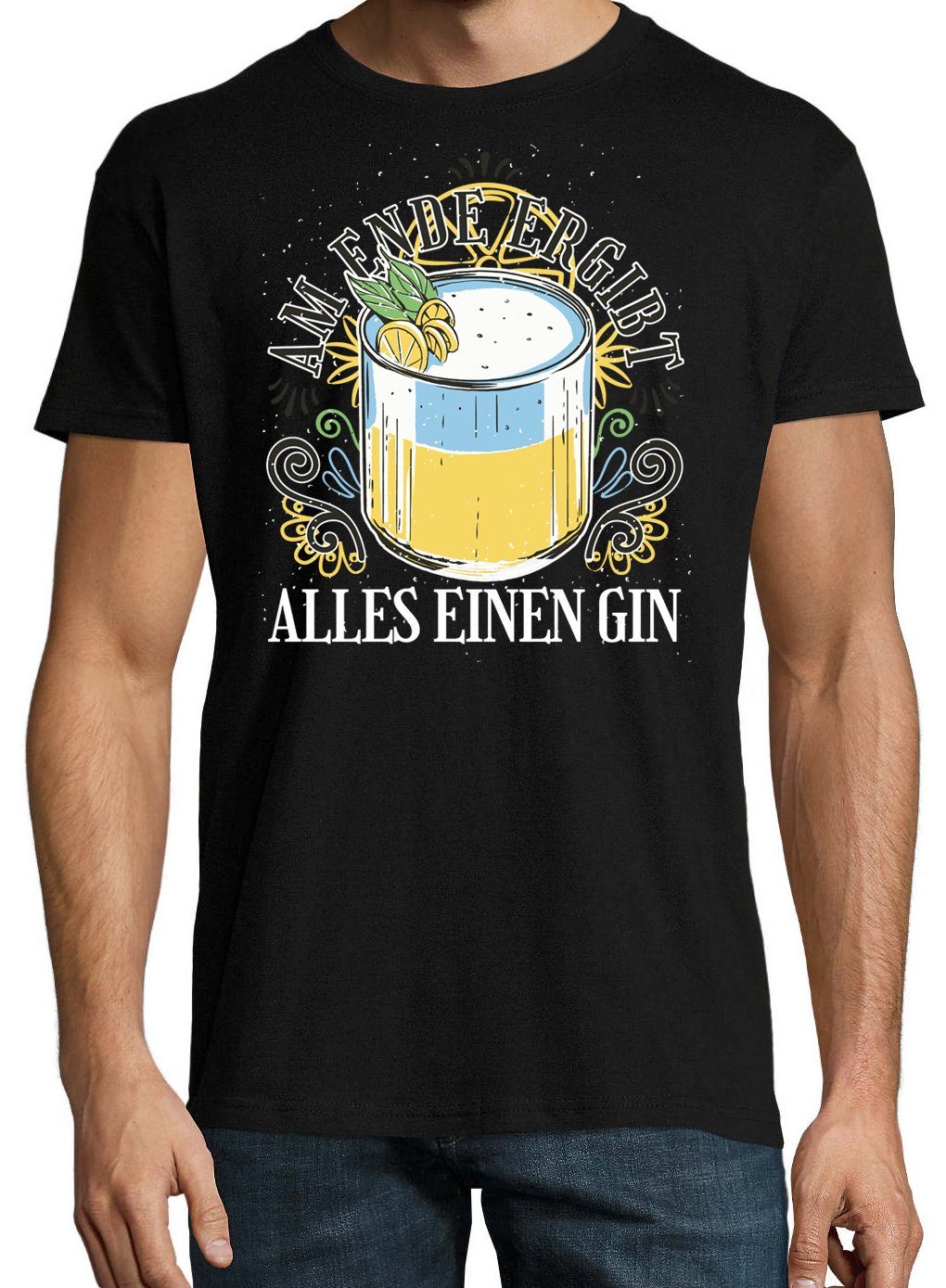 Youth Designz T-Shirt Am Ende ergibt alles einen Gin Herren Shirt Mit Lustigem Aufdruck