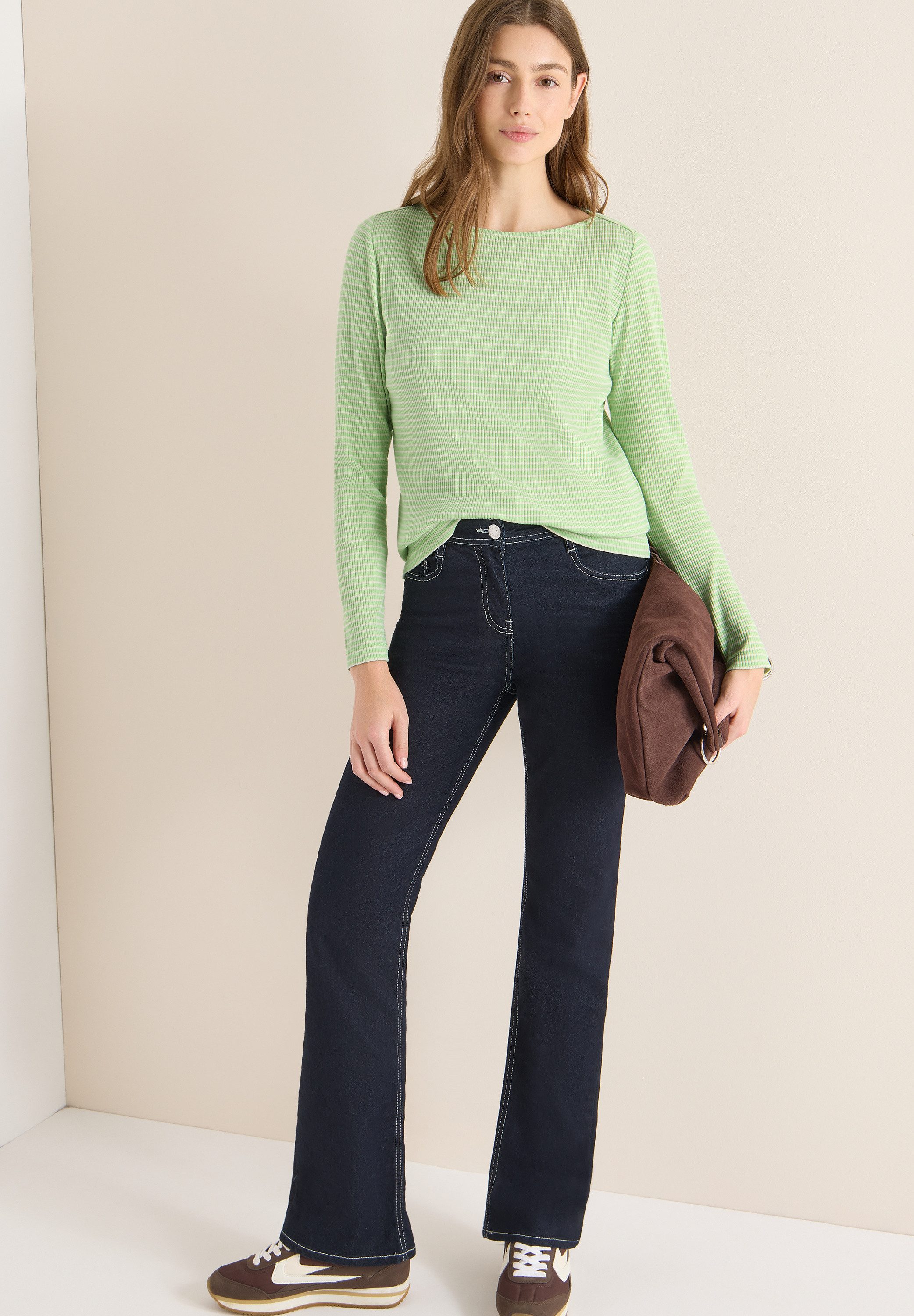 CECIL Langarmshirt mit Streifen-Muster