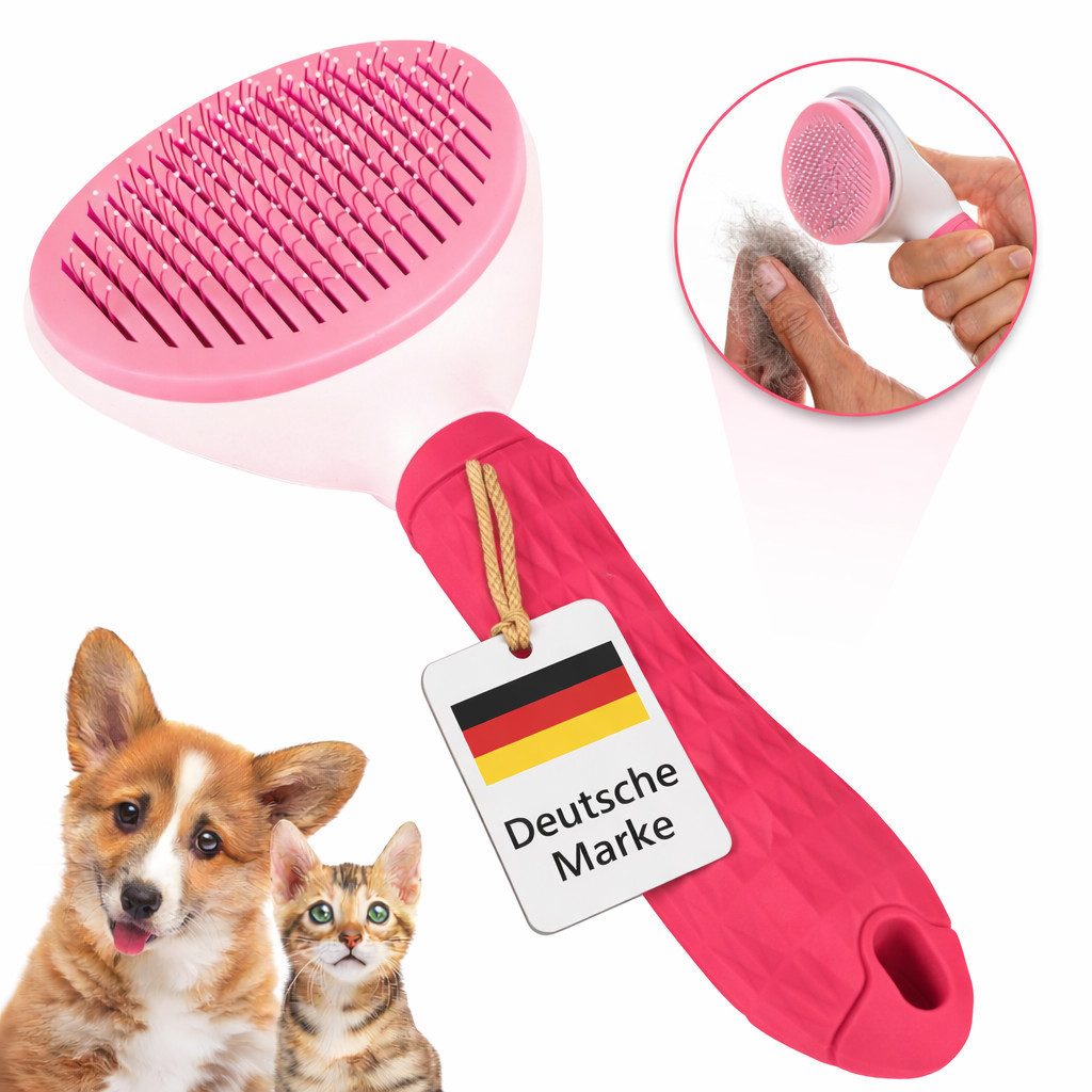 LINUMA Fellbürste Katzenbürste & Hundebürste Bürste für Katze & Hund Haustierhaare