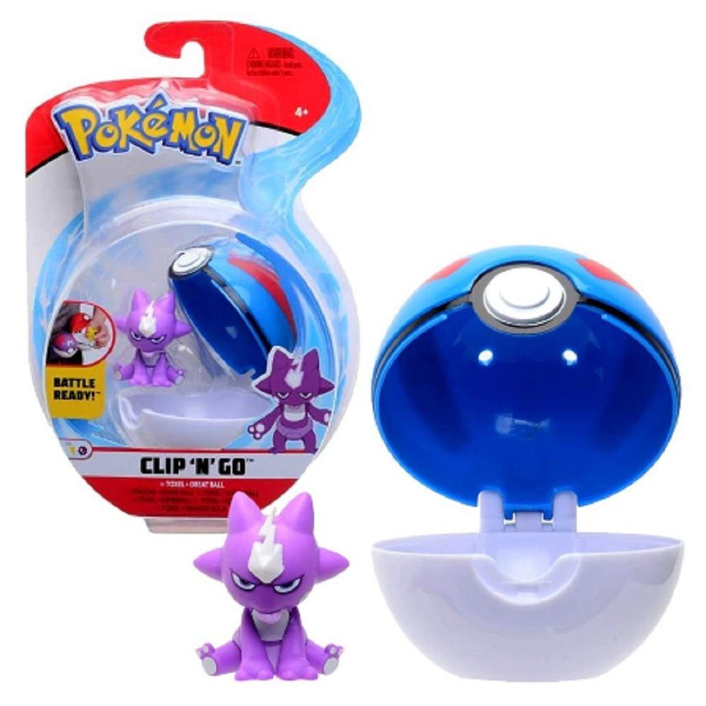 POKÉMON Spielfigur + Clip Go N Toxel Ball Pokémon Super