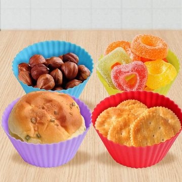 Lubgitsr Muffinform 24 Stück Silikon-Backförmchen,Cupcake-Backförmchen,Wiederverwendbare, (24-tlg)