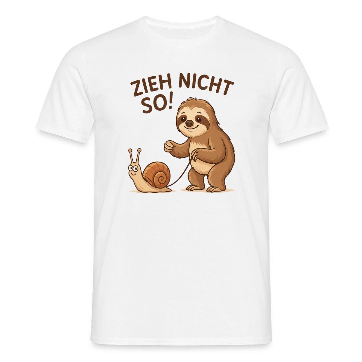 Spreadshirt T-Shirt Zieh Nicht So, Faultier Und Schnecke Humor Männer T-Shirt (1-tlg)