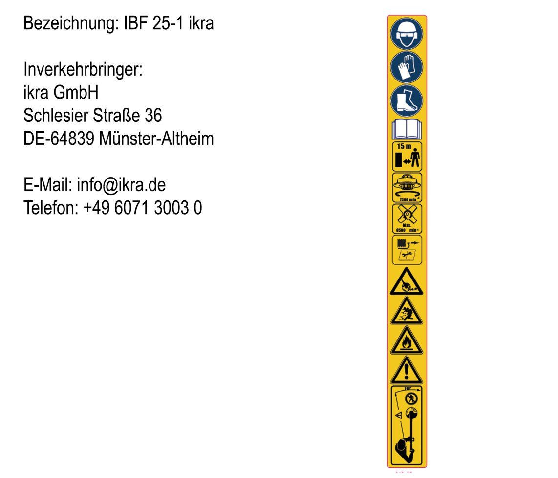Ikra Benzin-Motorsense Ikra Benzin-Freischneider IBF 25-1 / 43 cm