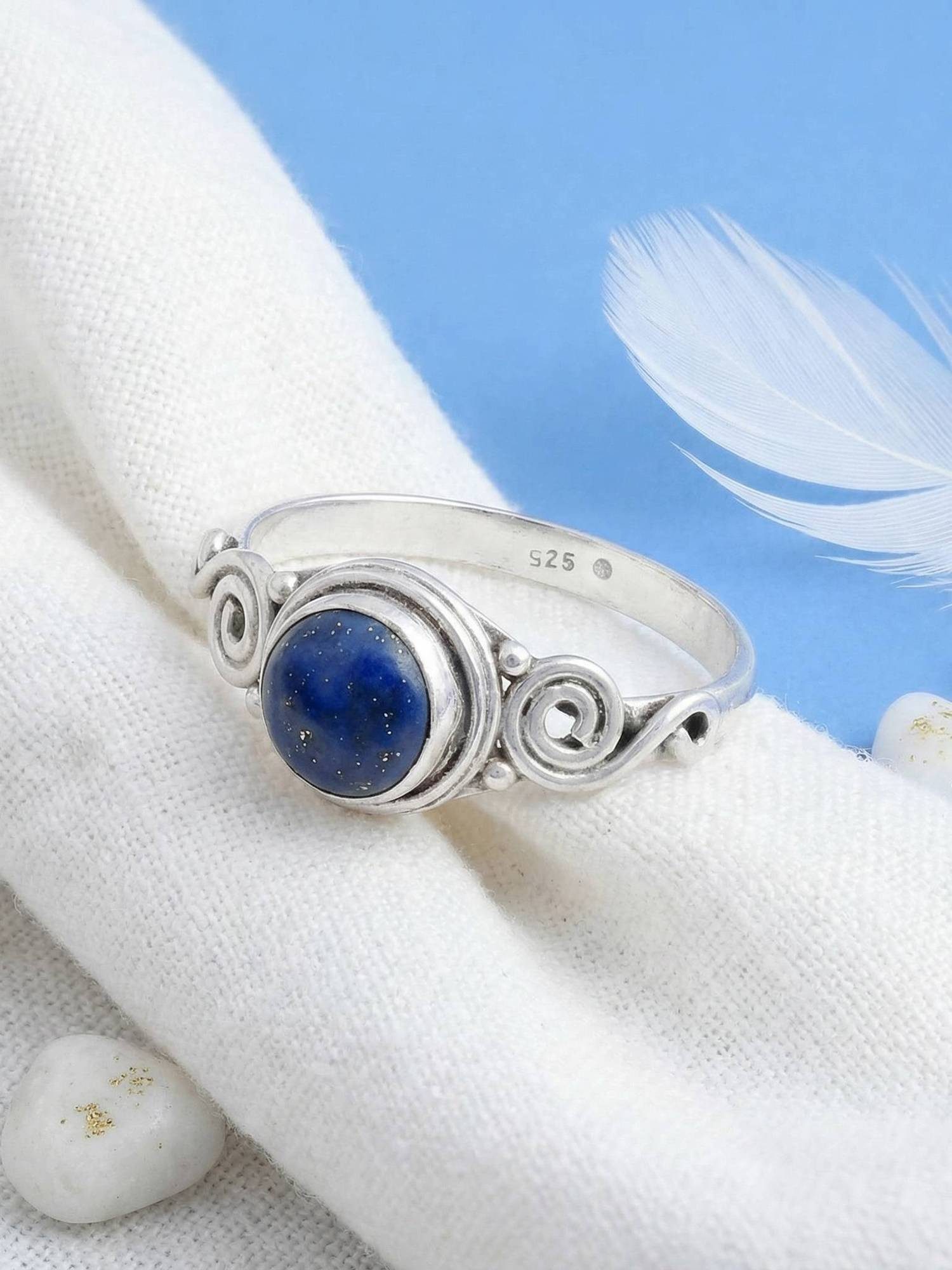 mantraroma Silberring KINURI aus 925 Silber mit Lapis Lazuli (Ring mit Schm günstig online kaufen
