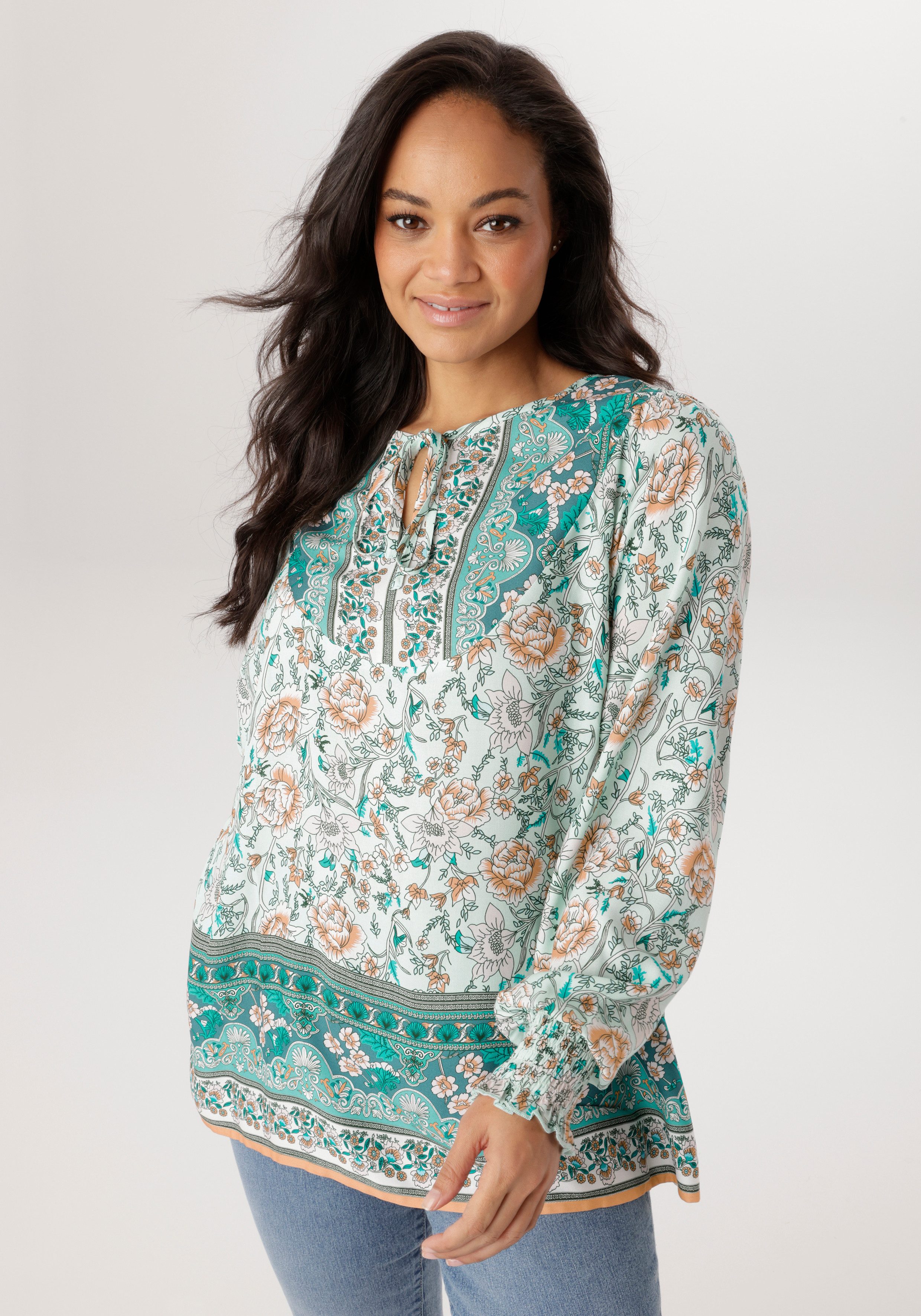 Aniston PLUS Schlupfbluse in Blumendessin - NEUE KOLLEKTION günstig online kaufen