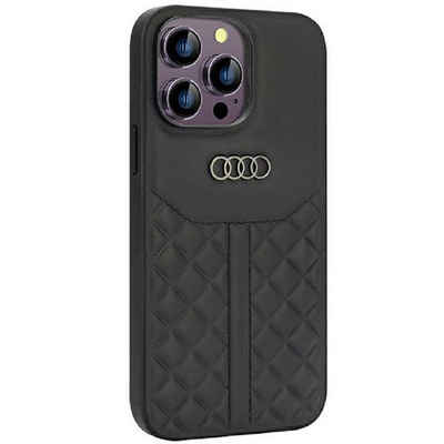 Audi Handyhülle Case iPhone 14 Pro Max Serie Q8 schwarz Echtleder Logo 6,7 Zoll, Kantenschutz