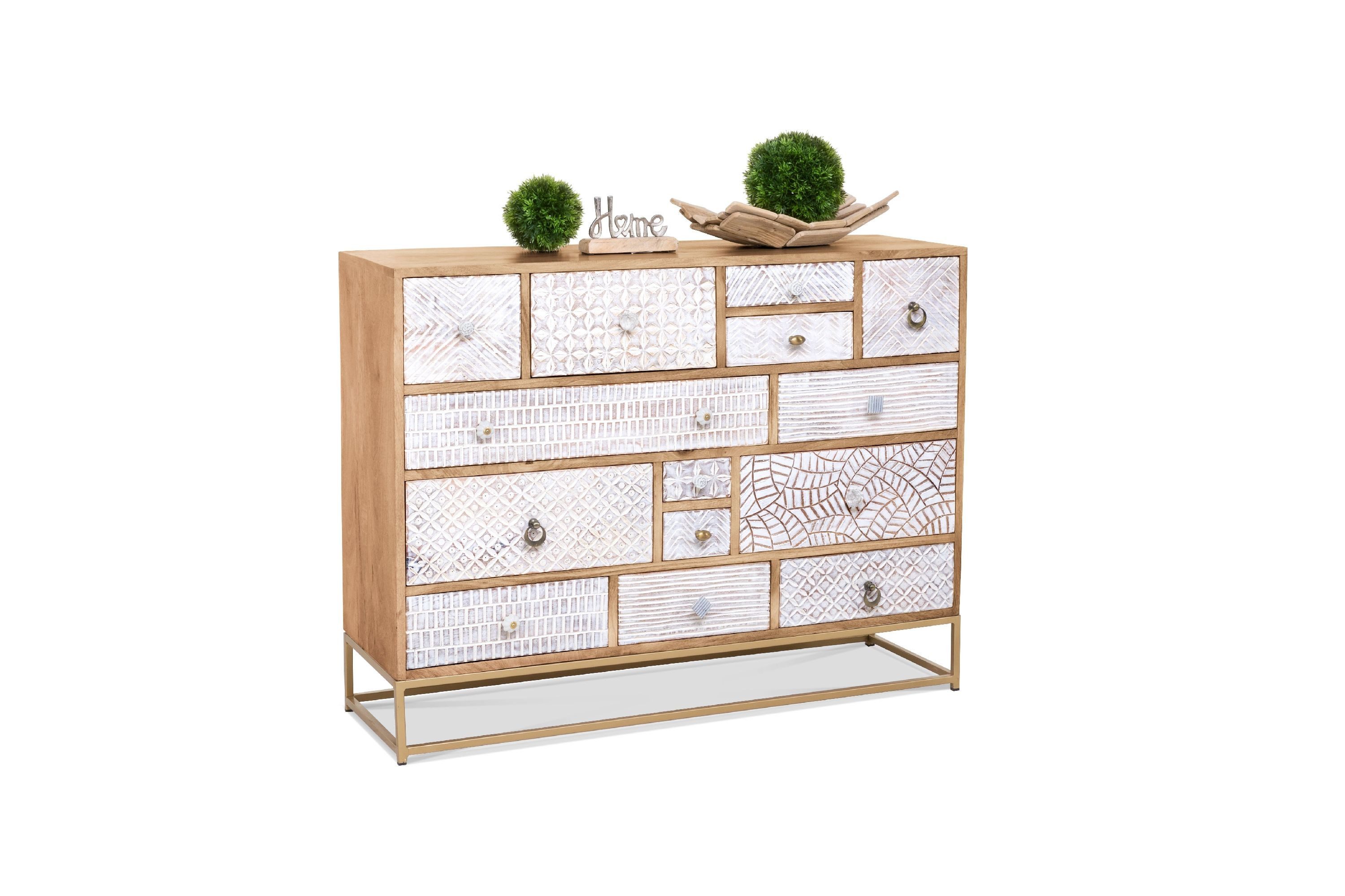 SANSIBAR LIVING Kommode Kommode SANSIBAR AMRUM BHT 116x89x36 cm braun Sideboard Bürokommode