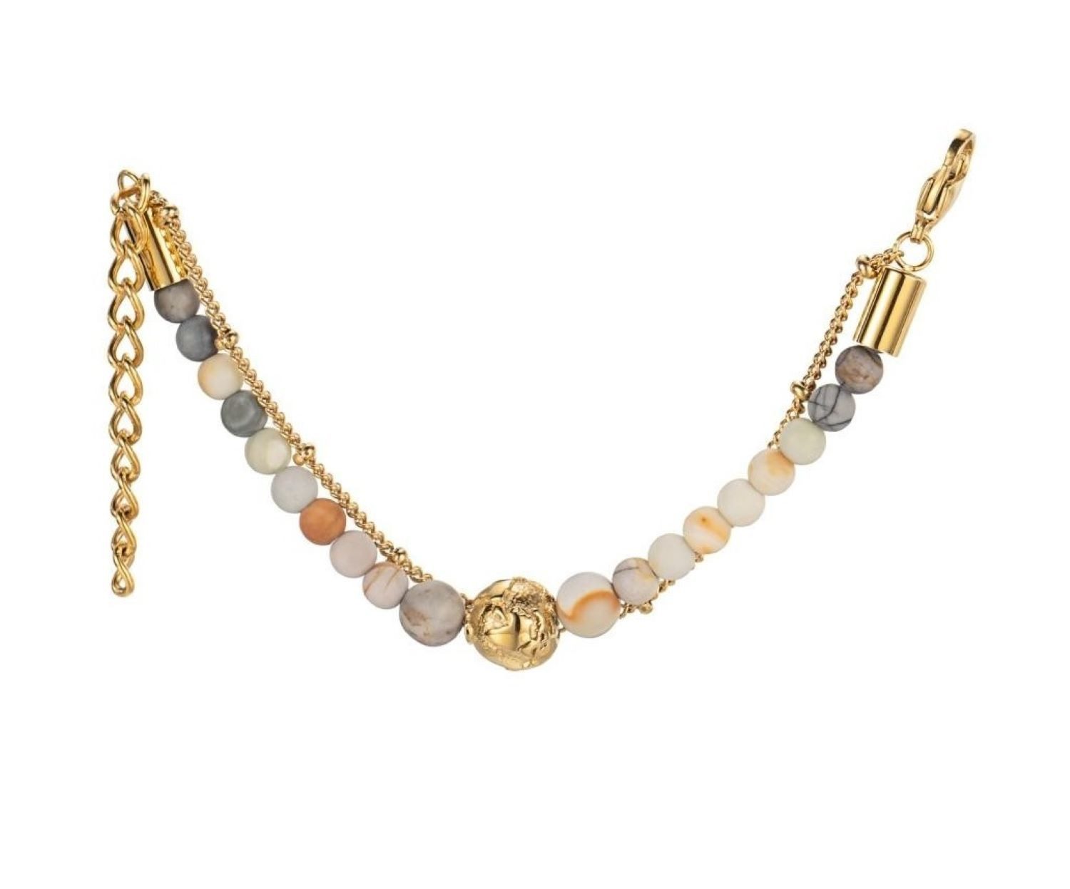 Kingka Armband Damen Planet Earth Armband mit Amazonit Perlen, Weltkugel, goldfarben, Damen Schmuck, perfekte Geschenkidee zu Geburtstag, Weihnachten