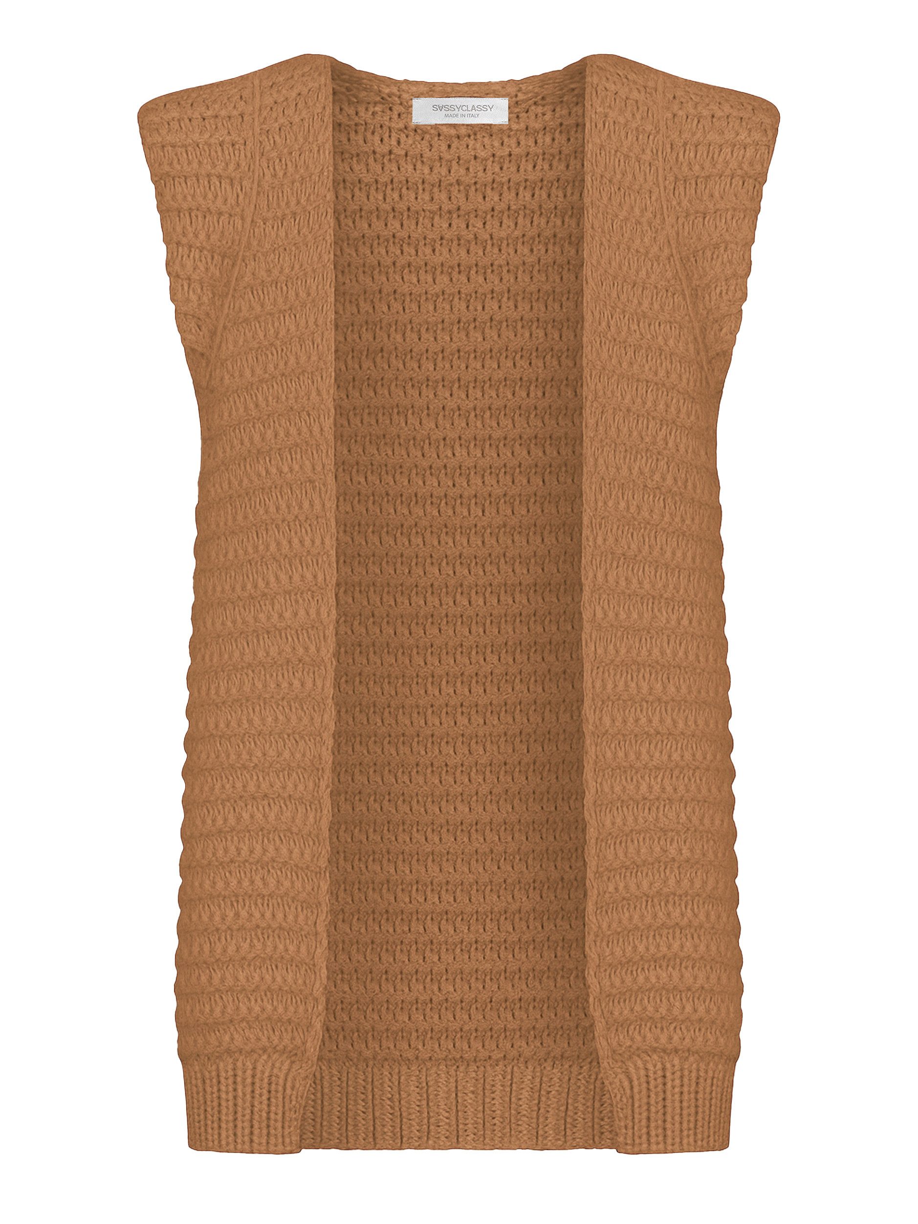 SASSYCLASSY Kurzweste Lange ärmellose Strickweste für Damen Weste aus grobe günstig online kaufen