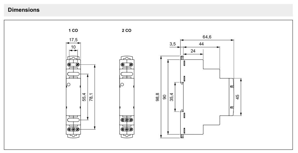 Relpol Verteilerbox Installationsrelais 16A DC Wechsler, Schaltrelais 48V RPI-1P-D48 Hutschiene 1 - für