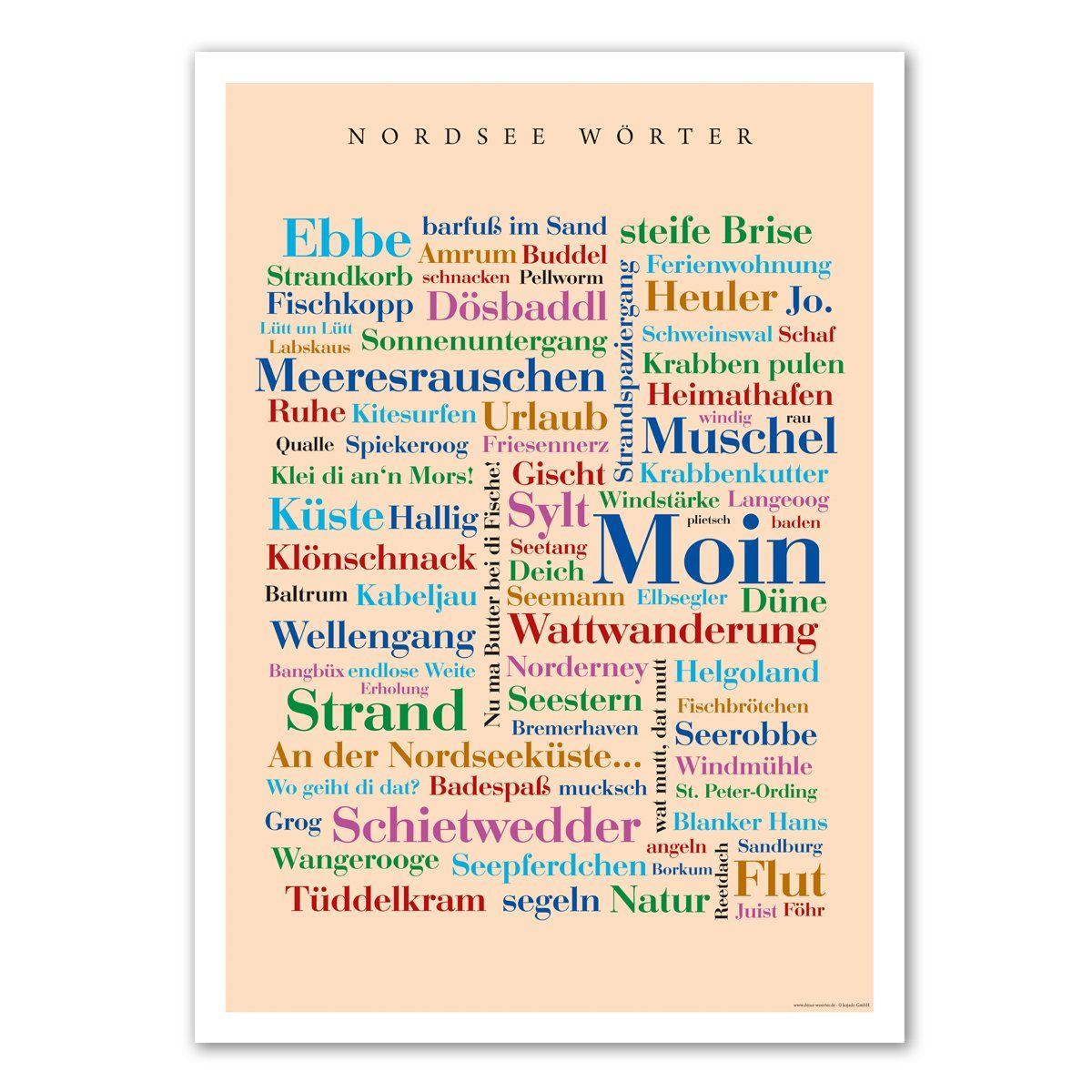 Nordsee Postkarte Wörter Deine Wörter Poster