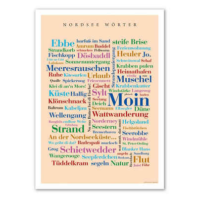 Deine Wörter Postkarte Poster Nordsee Wörter