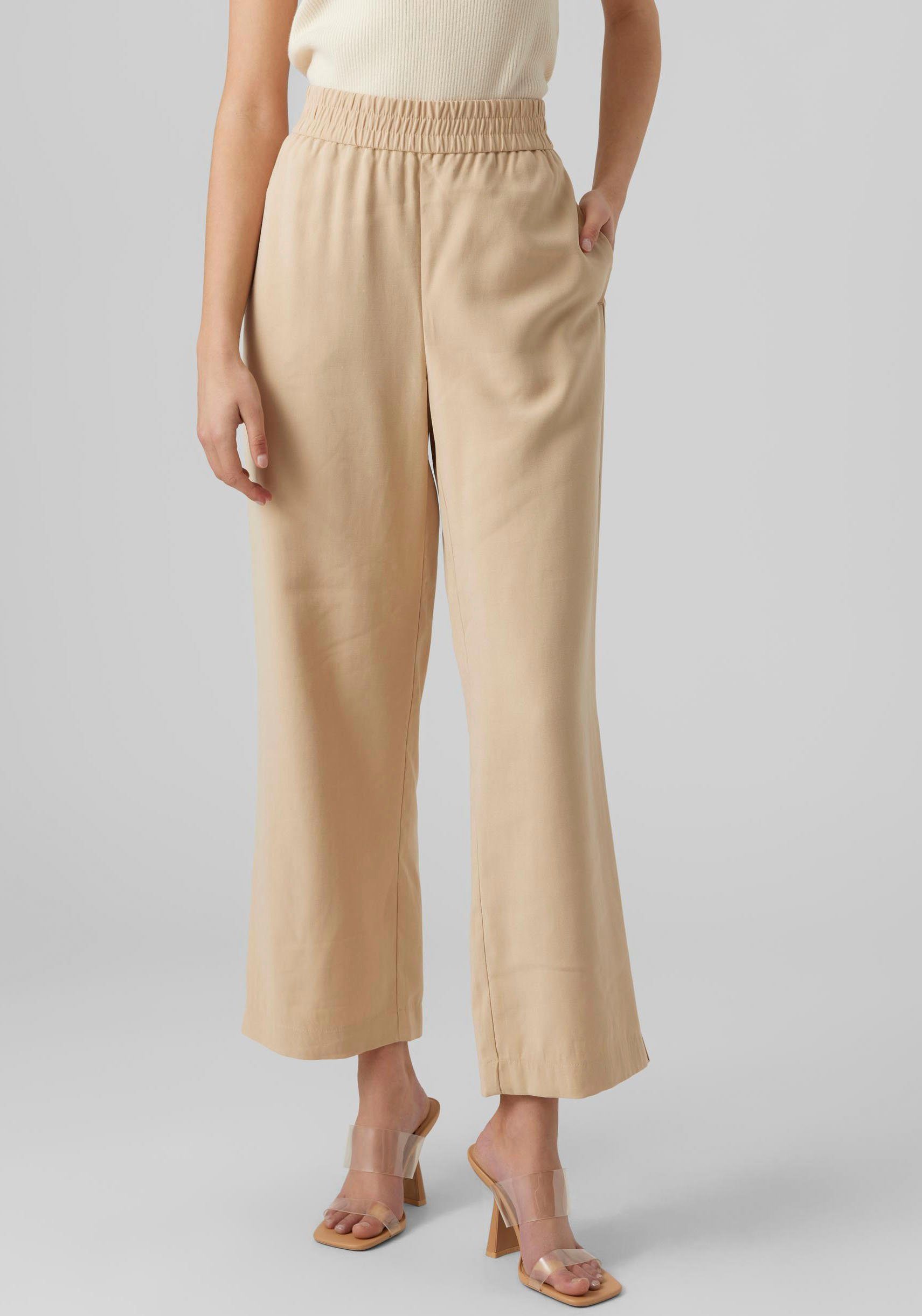 Vero Moda Schlupfhose VMCARMEN HW Irish WIDE PANT PULL-ON Cream NOOS