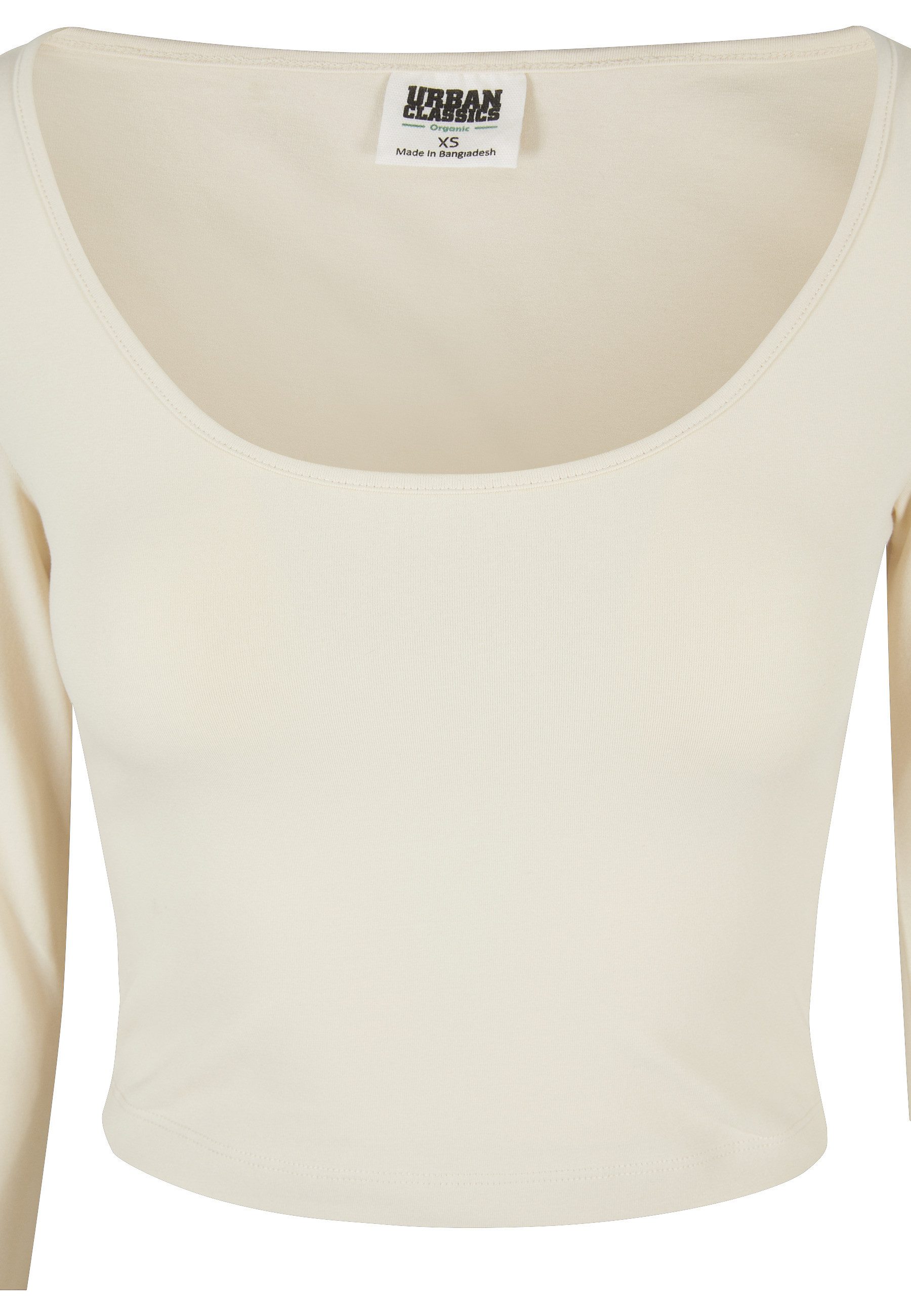 URBAN CLASSICS Langarmshirt Urban Classics Damen Ladies Organic Wide Neck Cropped Longsleeve (1-tlg)